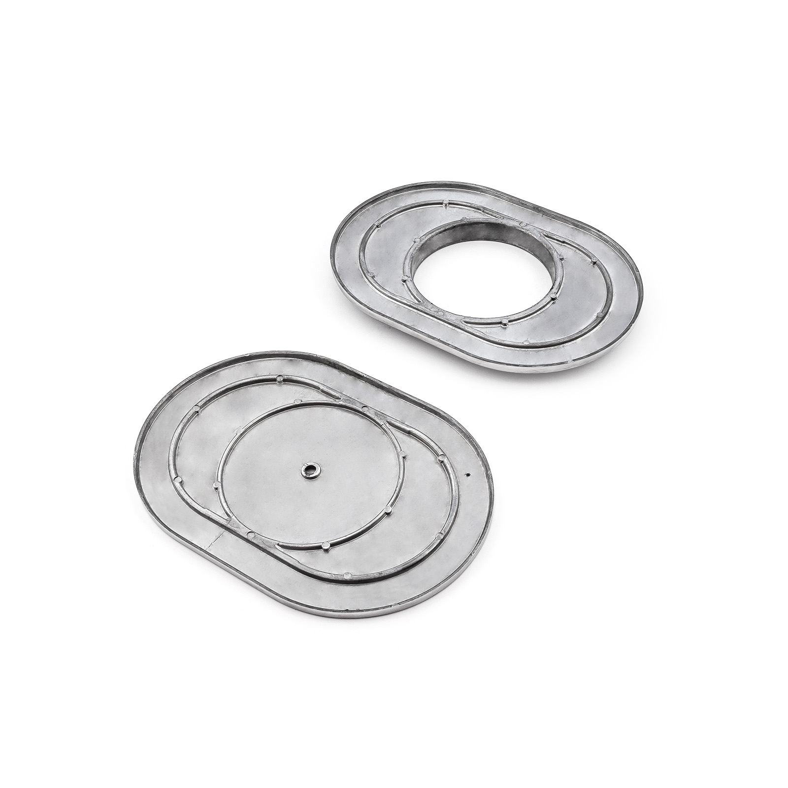 Speedmaster® PCE104.1005.02 12" x 2" Oval Ball Milled Polished Aluminum Air Cleaner Kit