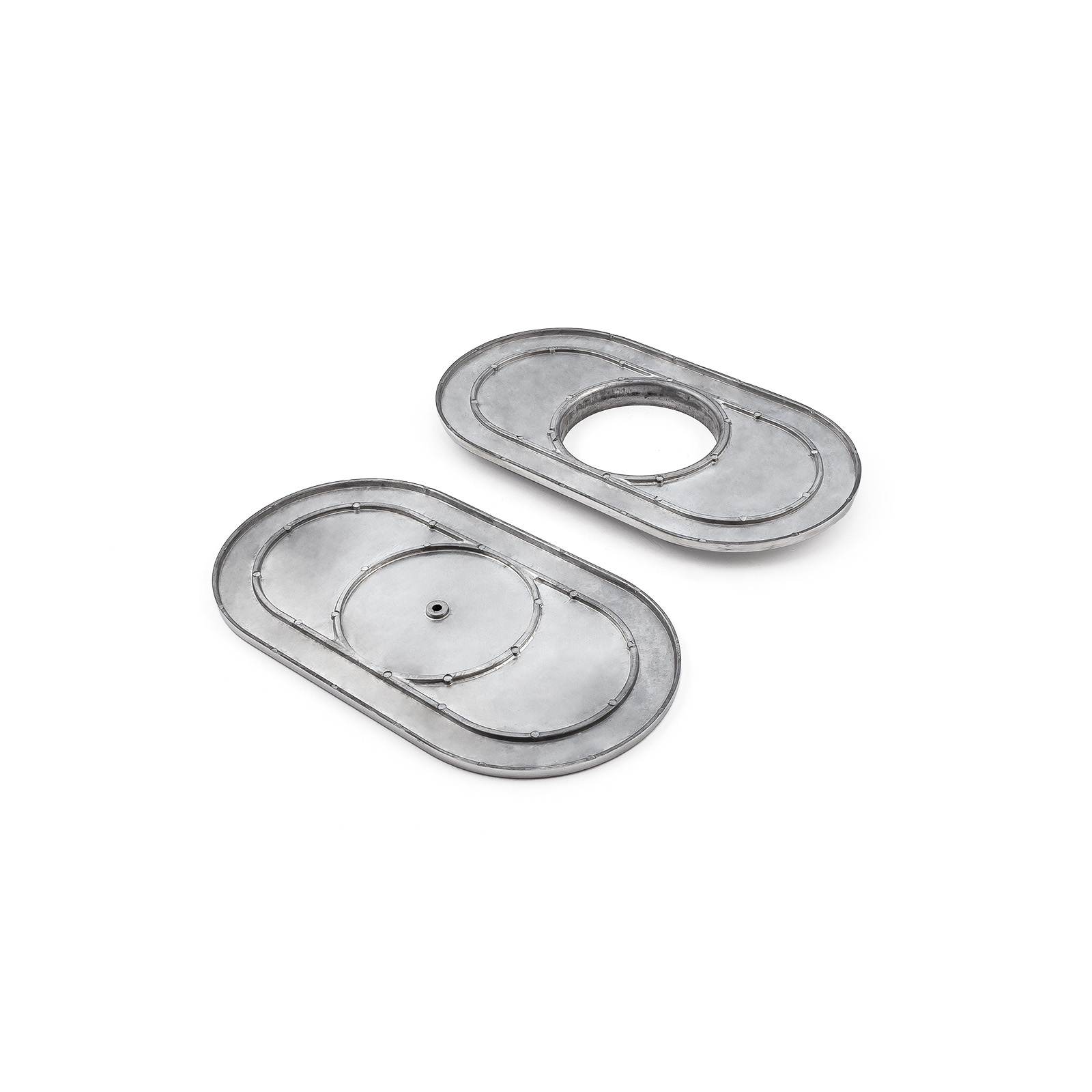 Speedmaster® PCE104.1010.01 15" x 2" Oval Plain Polished Aluminum Air Cleaner Kit