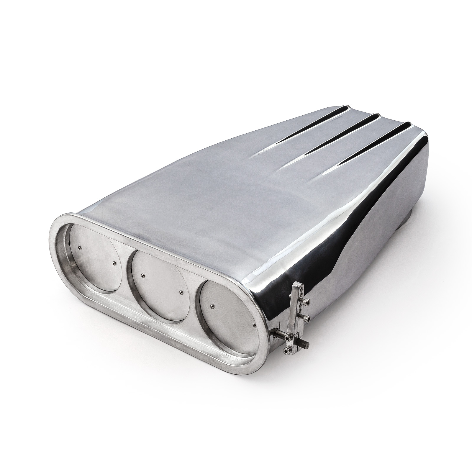 Speedmaster® PCE106.1004 Polished Aluminum Single & Dual Carburetor Bug Catcher Finned Hood Scoop