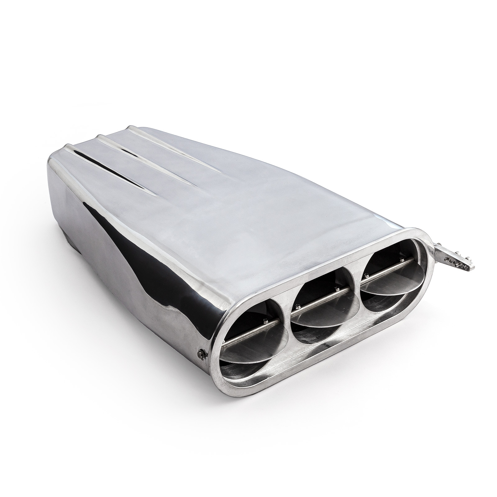 Speedmaster® PCE106.1004 Polished Aluminum Single & Dual Carburetor Bug Catcher Finned Hood Scoop
