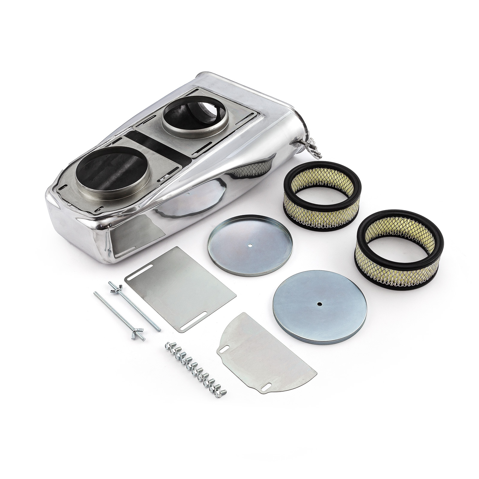 Speedmaster® PCE106.1004 Polished Aluminum Single & Dual Carburetor Bug Catcher Finned Hood Scoop