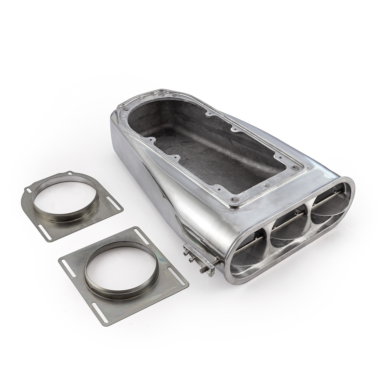 Speedmaster® PCE106.1004 Polished Aluminum Single & Dual Carburetor Bug Catcher Finned Hood Scoop