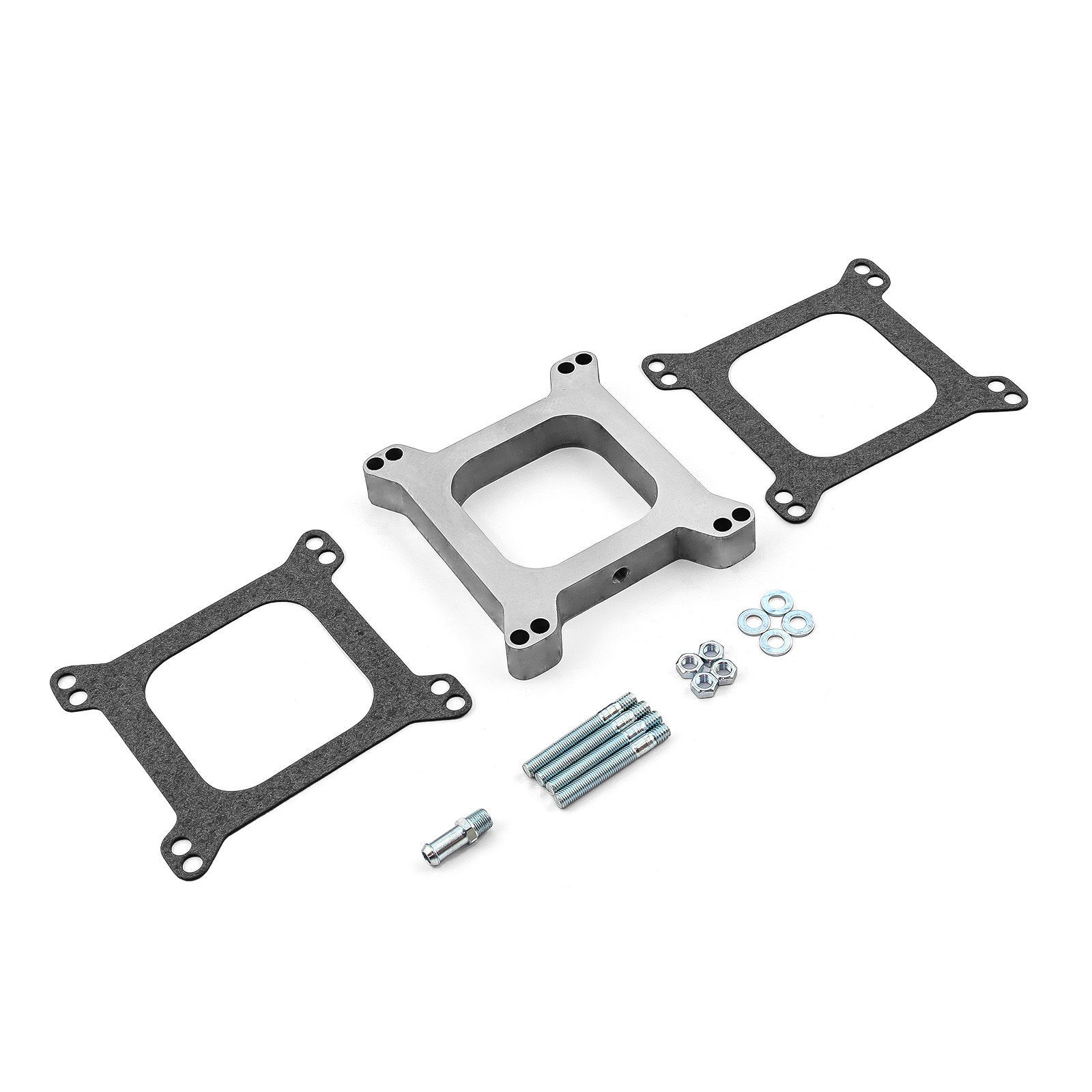 1" Aluminum Open Carburetor Spacer With Vacuum Tube