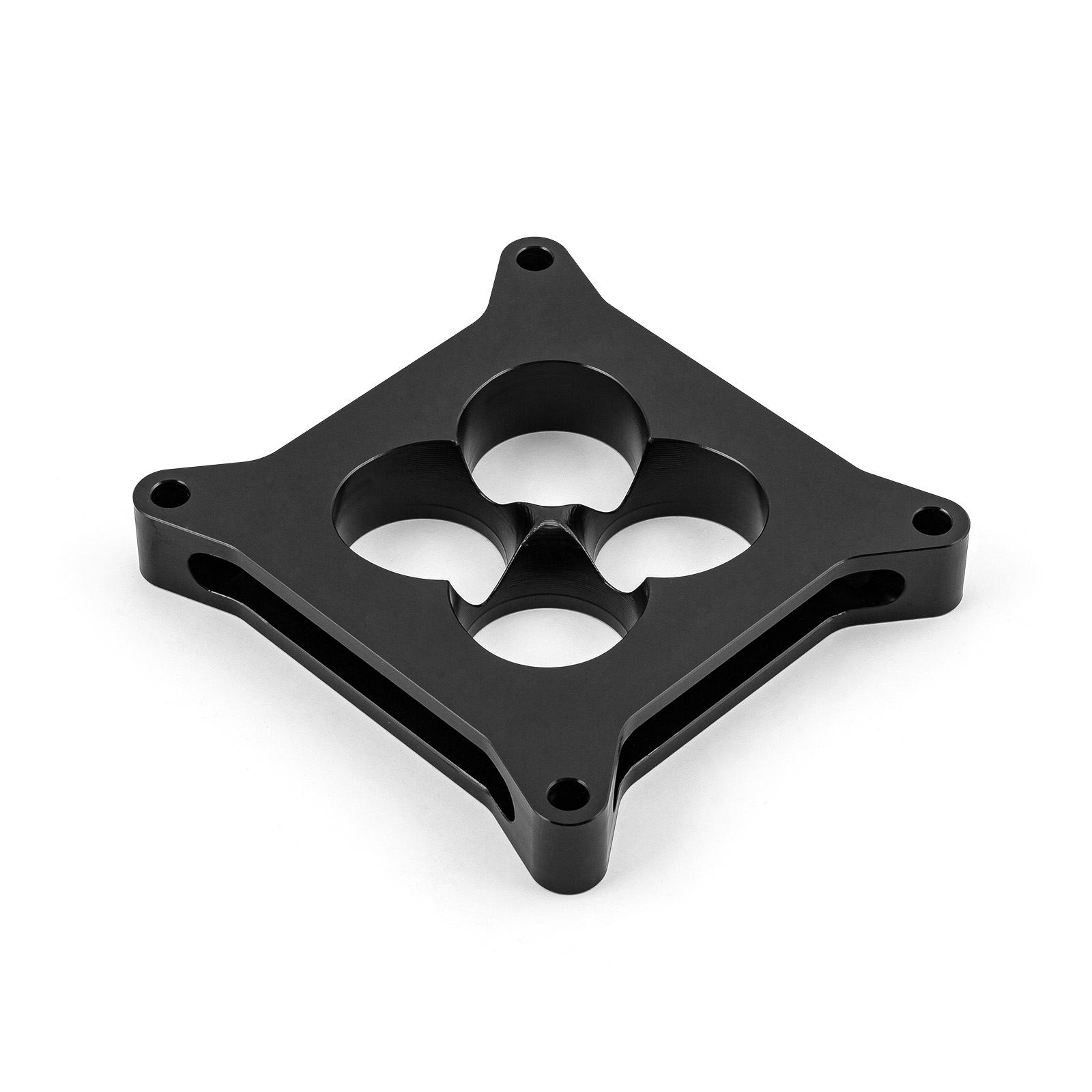 Speedmaster® PCE120.1008.02 1" Aluminum 4150 CNC Machined Carburetor Spacer Square Bore 4 Port - Black