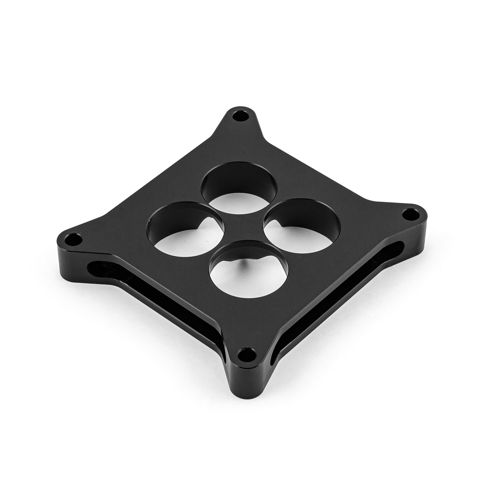 Speedmaster® PCE120.1008.02 1" Aluminum 4150 CNC Machined Carburetor Spacer Square Bore 4 Port - Black