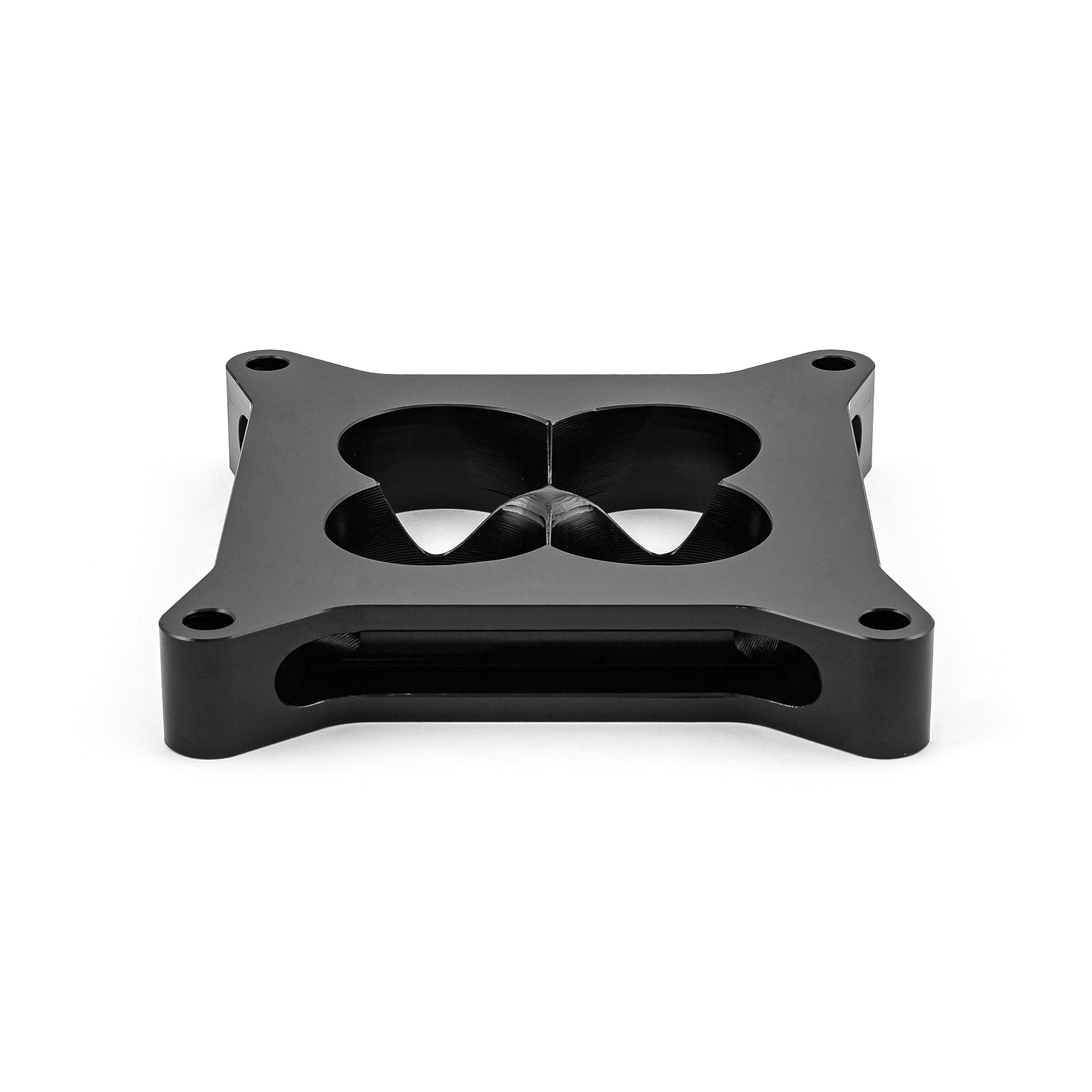 Speedmaster® PCE120.1008.02 1" Aluminum 4150 CNC Machined Carburetor Spacer Square Bore 4 Port - Black