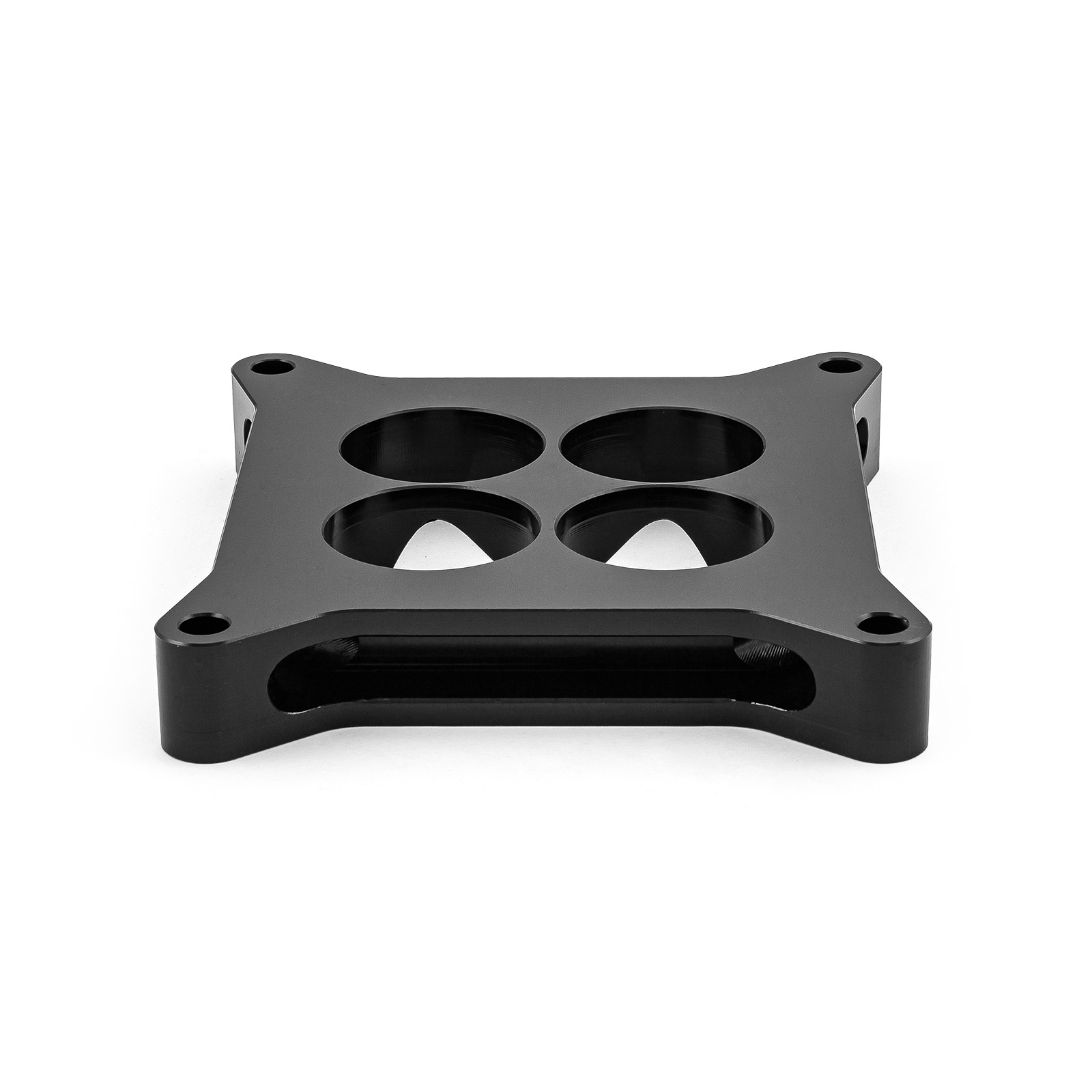Speedmaster® PCE120.1008.02 1" Aluminum 4150 CNC Machined Carburetor Spacer Square Bore 4 Port - Black