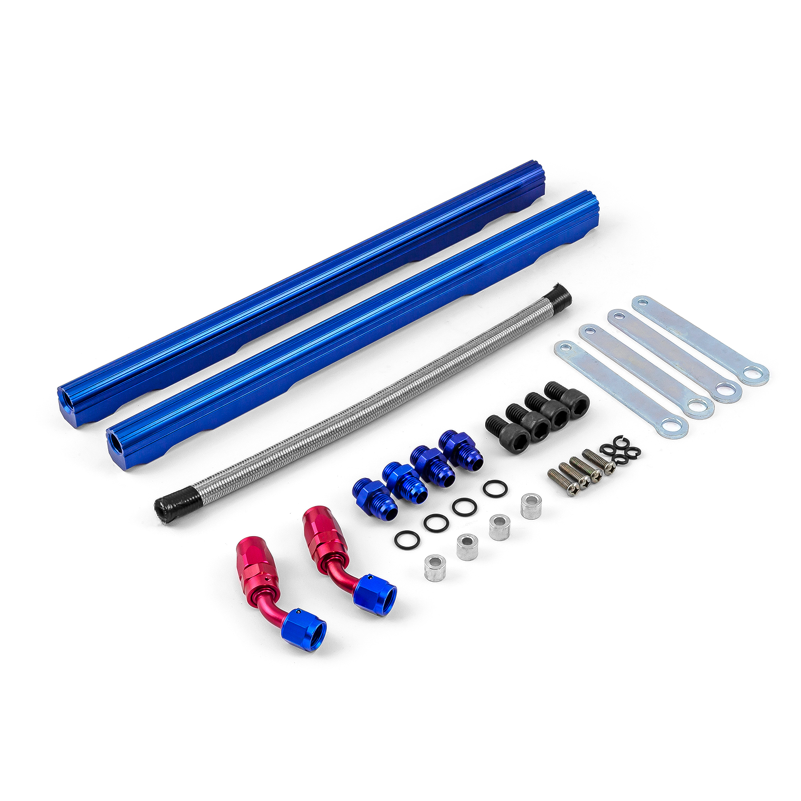 Speedmaster® PCE137.1014.03 Oldsmobile 400 425 455 Billet Aluminum Fuel Injector Rail Kit - Blue [MidRise Air]