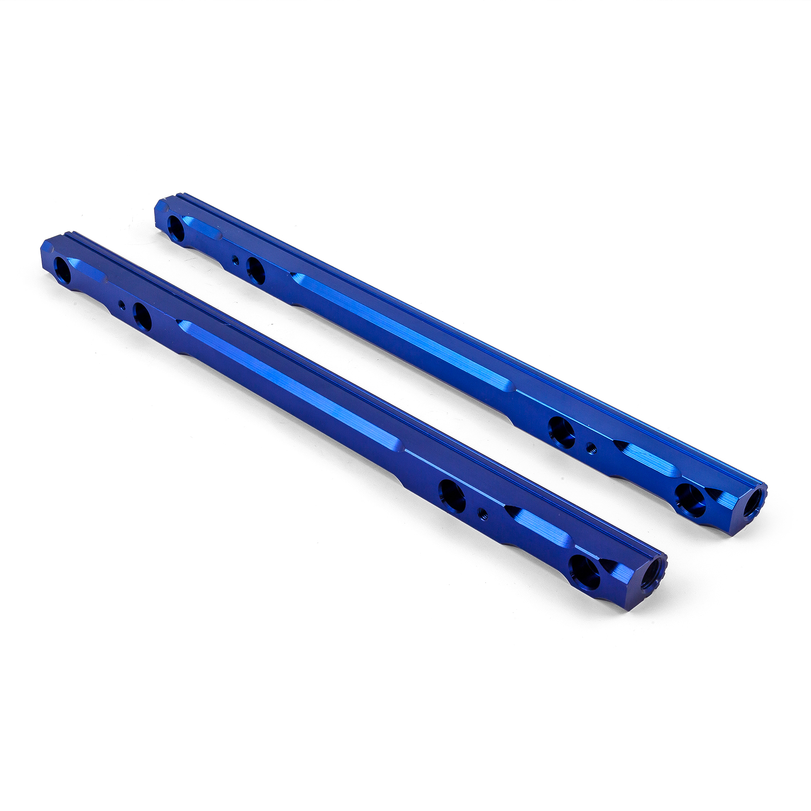 Speedmaster® PCE137.1014.03 Oldsmobile 400 425 455 Billet Aluminum Fuel Injector Rail Kit - Blue [MidRise Air]