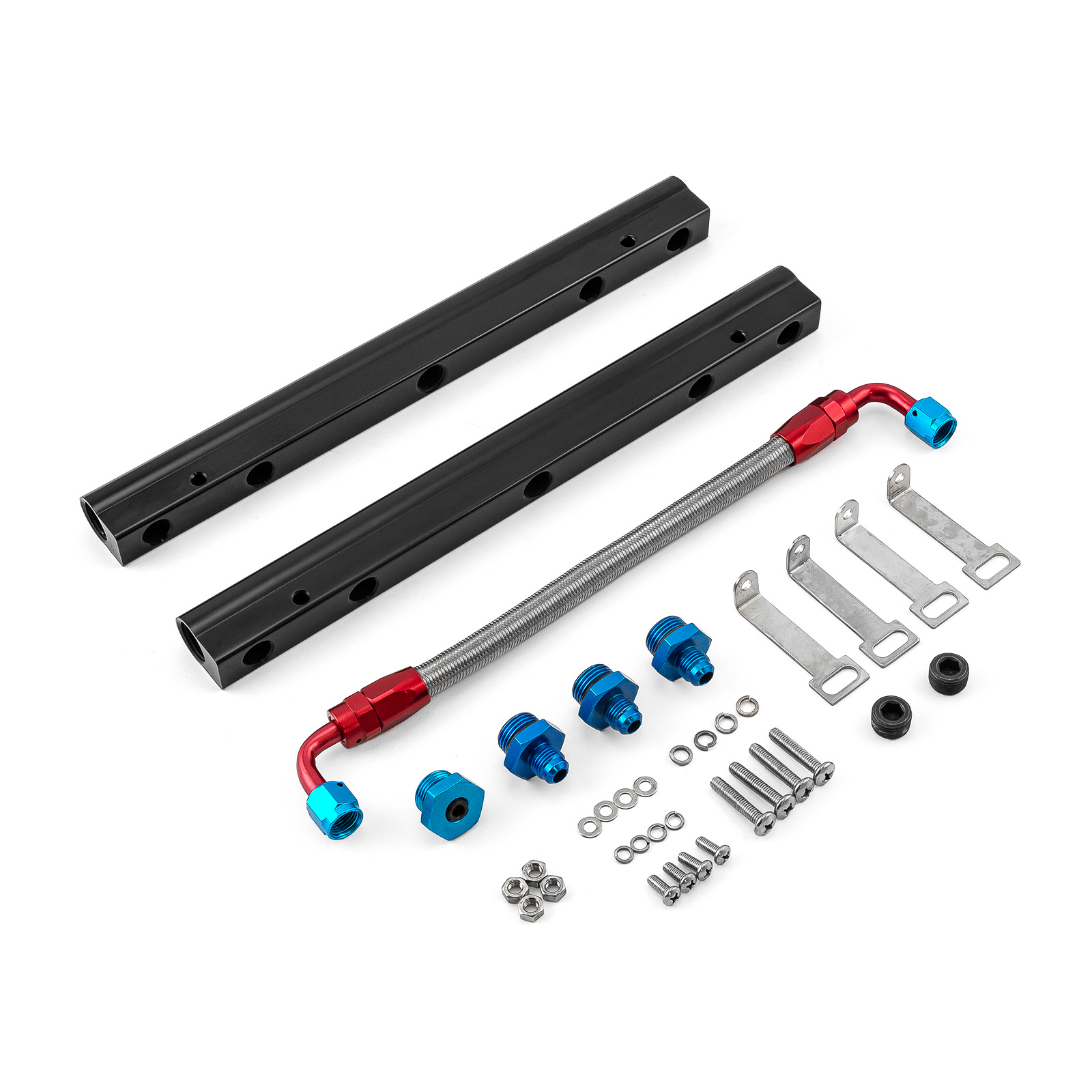 Speedmaster® PCE137.1004.03 Chevy BBC 454 Billet Aluminum Fuel Injector Rail Kit - Black