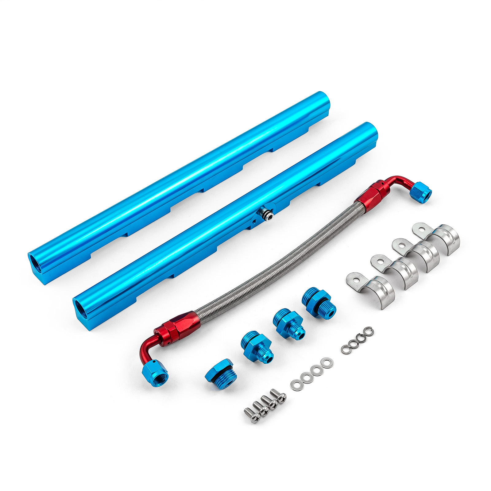 Speedmaster® PCE137.1010.04 Ford 4.6L 1999-04 2V Aluminum Fuel Injector Rail Kit [Blue]