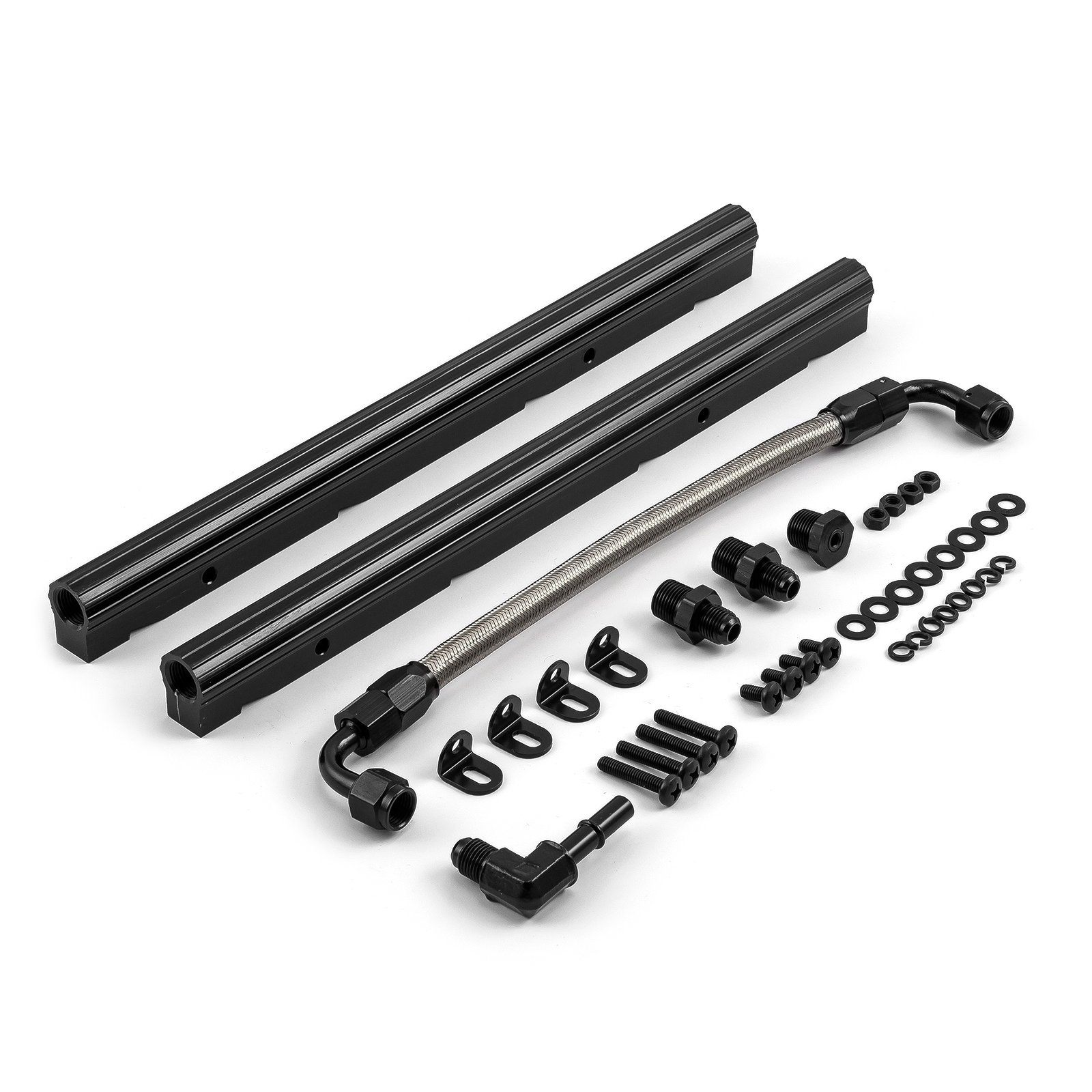 Chevy LS2 LS7 2005-2006 Stock Replacement Billet Aluminum Fuel Injector Rail Kit - Black