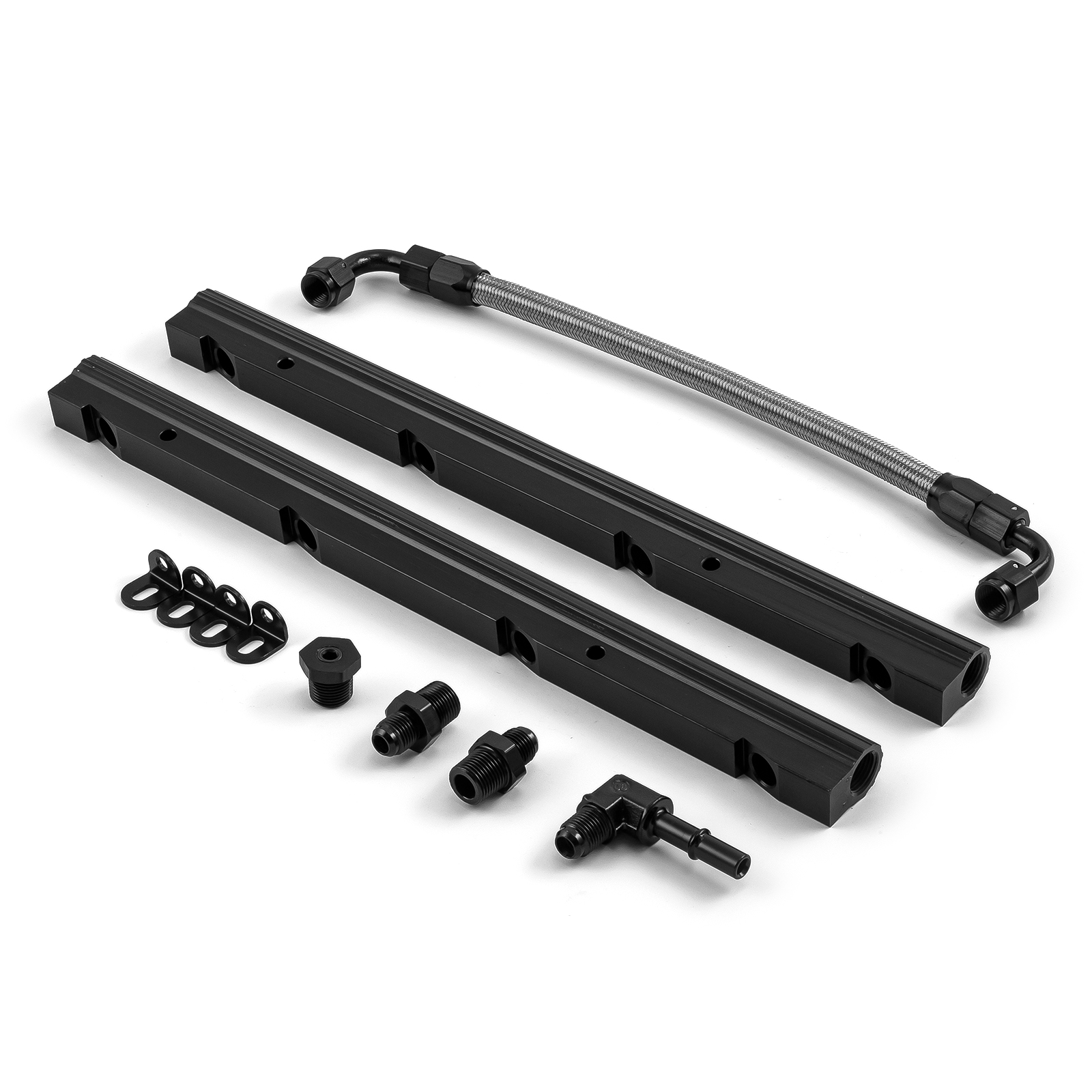 Speedmaster® PCE137.1011.02 Chevy LS2 LS7 2005-2006 Stock Replacement Billet Aluminum Fuel Injector Rail Kit - Black
