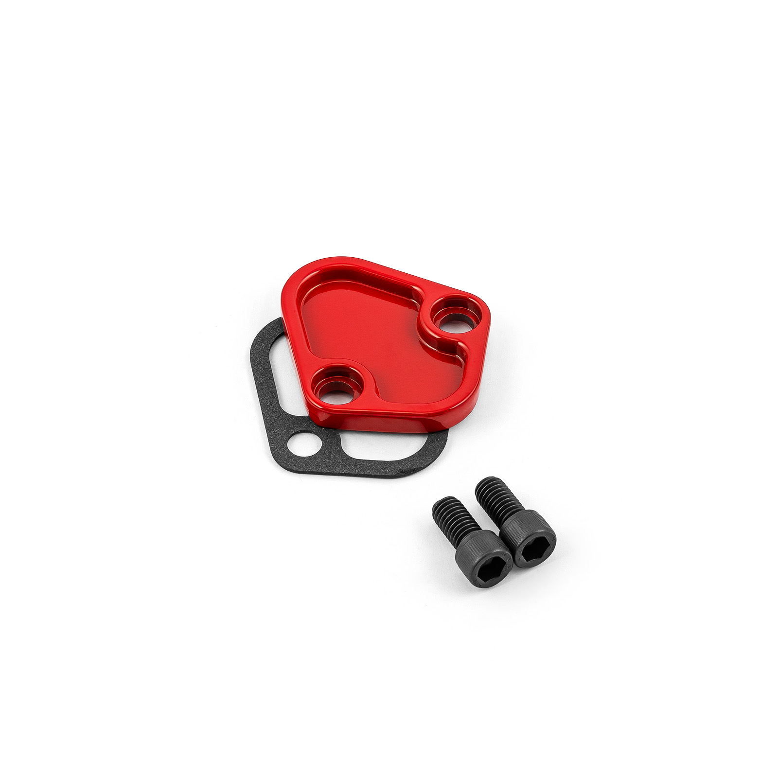 Universal Chevy BBC Ford SB BB Chrysler Fuel Pump Block-Off Plate Red