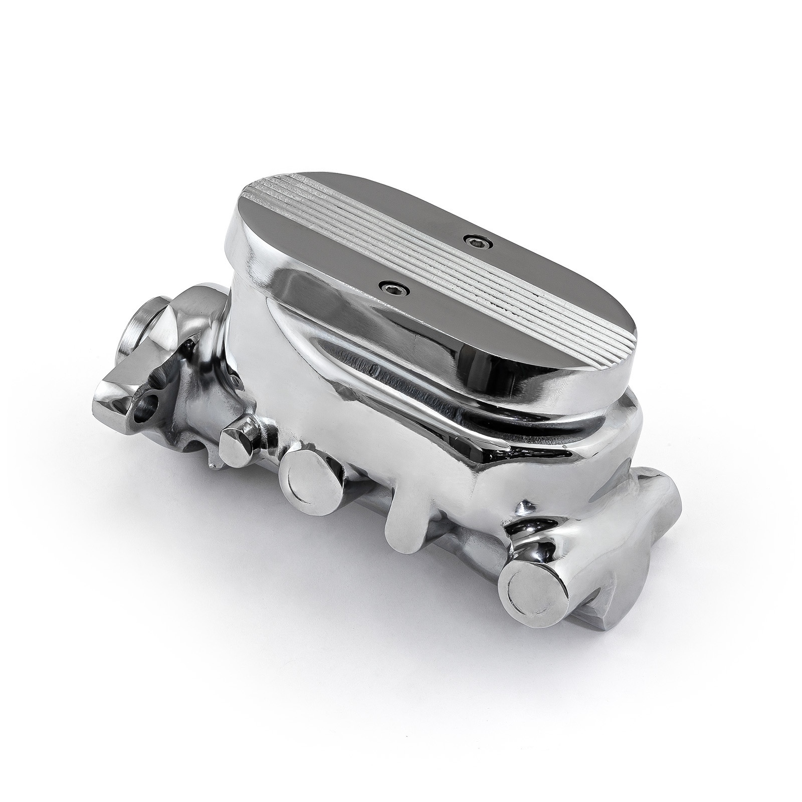 Speedmaster® PCE166.1002.02 Universal Gm Finned Top Aluminum Brake Master Cylinder Chrome [1.125" Bore]