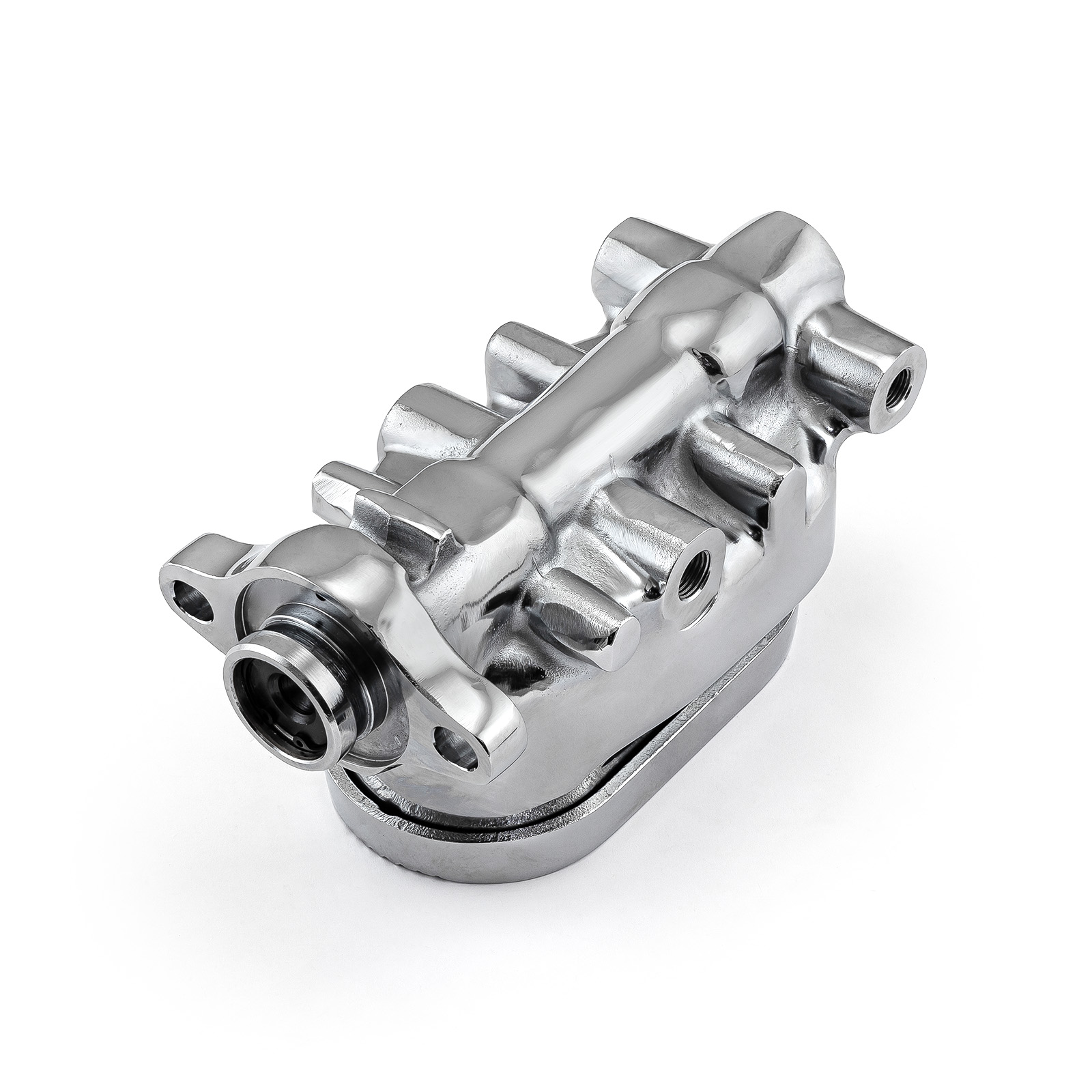 Speedmaster® PCE166.1002.02 Universal Gm Finned Top Aluminum Brake Master Cylinder Chrome [1.125" Bore]