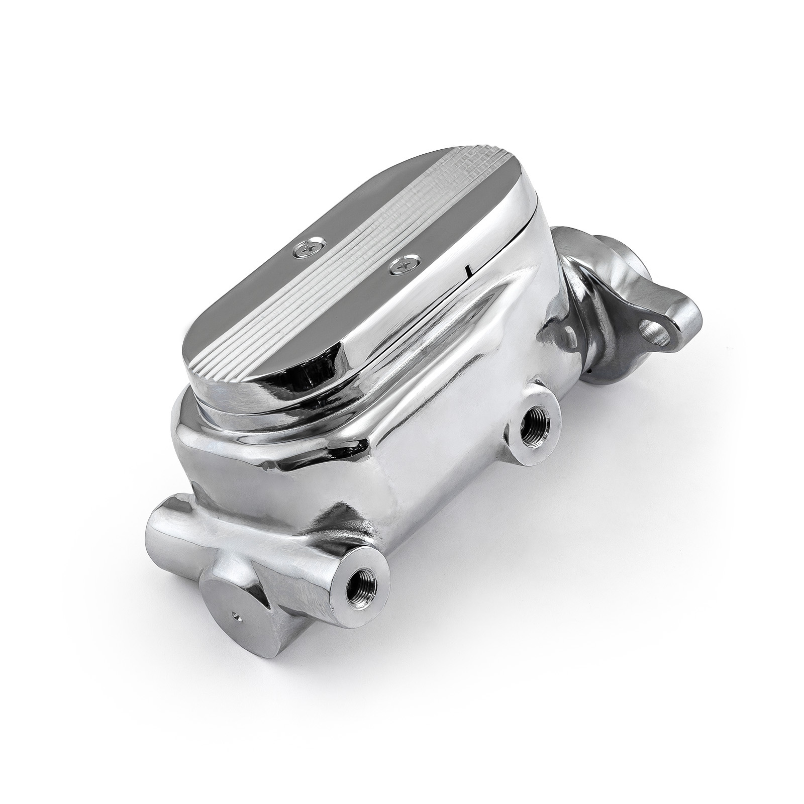 Universal Gm Finned Top Aluminum Brake Master Cylinder Chrome [1.000" Bore]