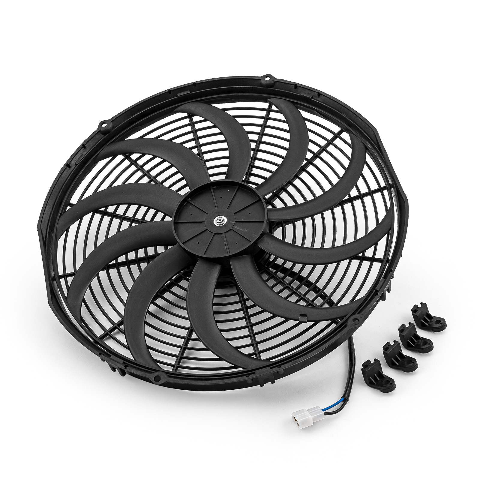 16" Reversable 12V 'S' Blade Radiator Electric Thermo Fan - Big Motor
