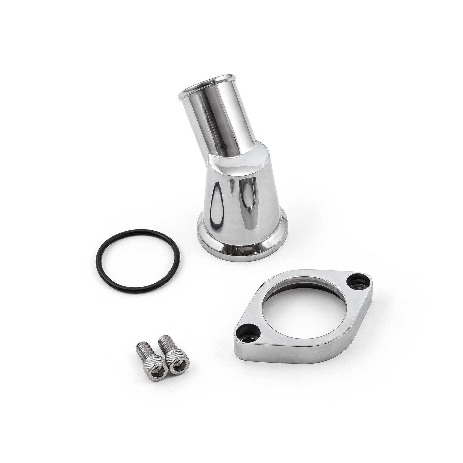 Speedmaster® PCE191.1006 Chevy SBC 350 45 Degree Swivel Aluminum Thermostat Housing Water Neck Polished