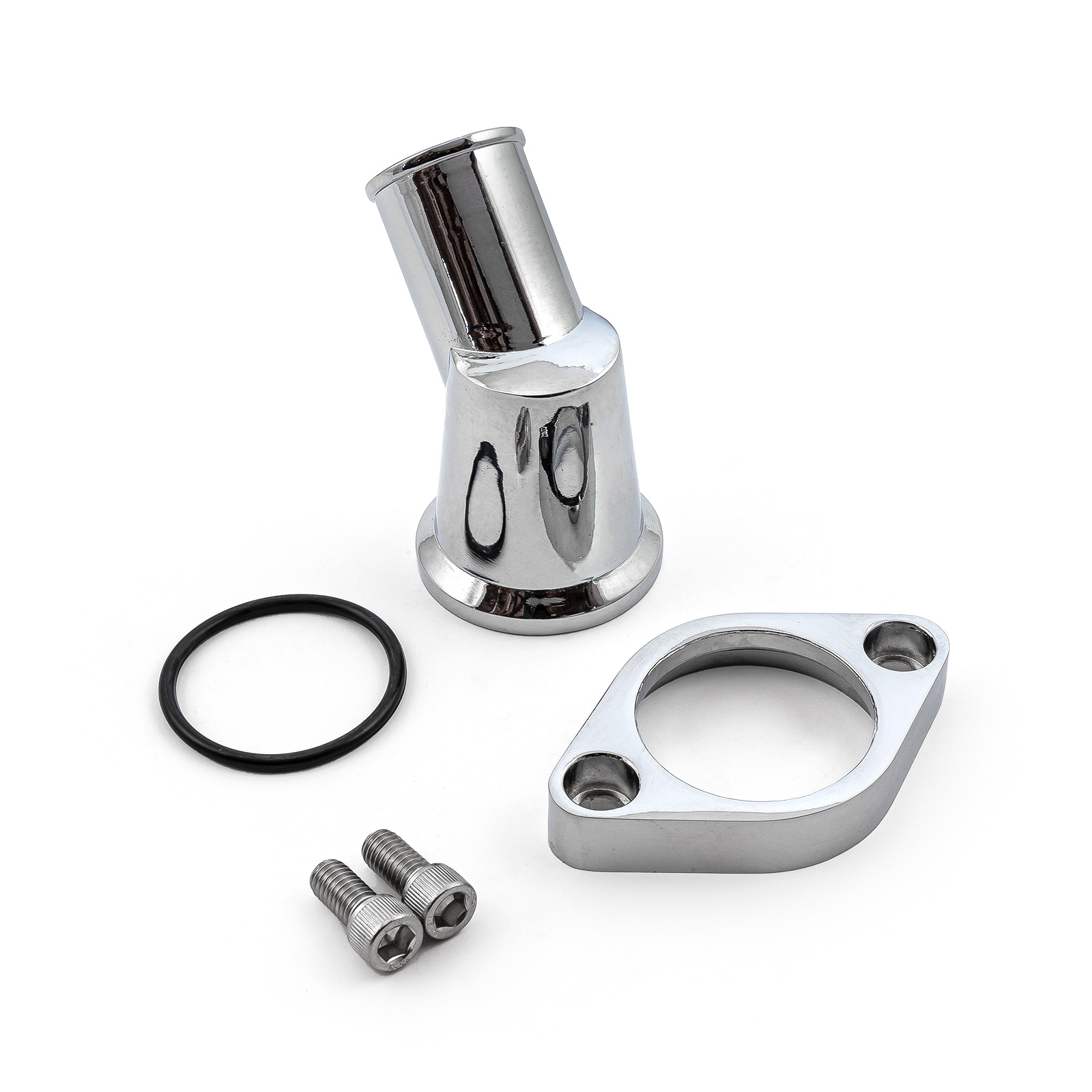Speedmaster® PCE191.1007 Chevy SBC 350 45 Degree Swivel Aluminum Thermostat Housing Water Neck Chrome