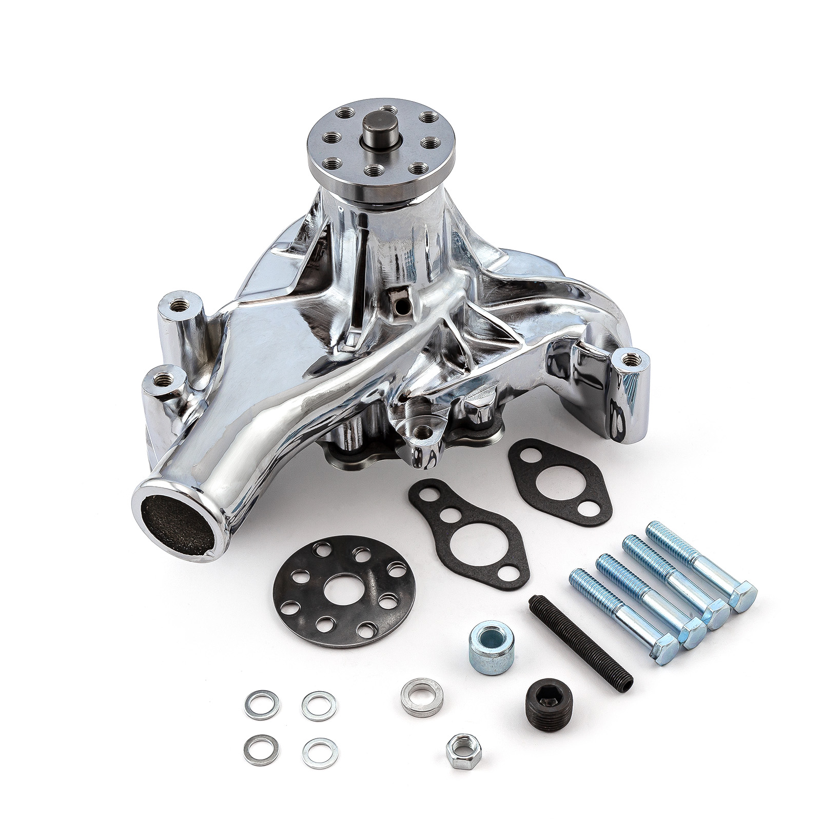 Speedmaster® PCE195.1005.04 Chevy SBC 350 High Volume Aluminum Long Water Pump [Chrome]