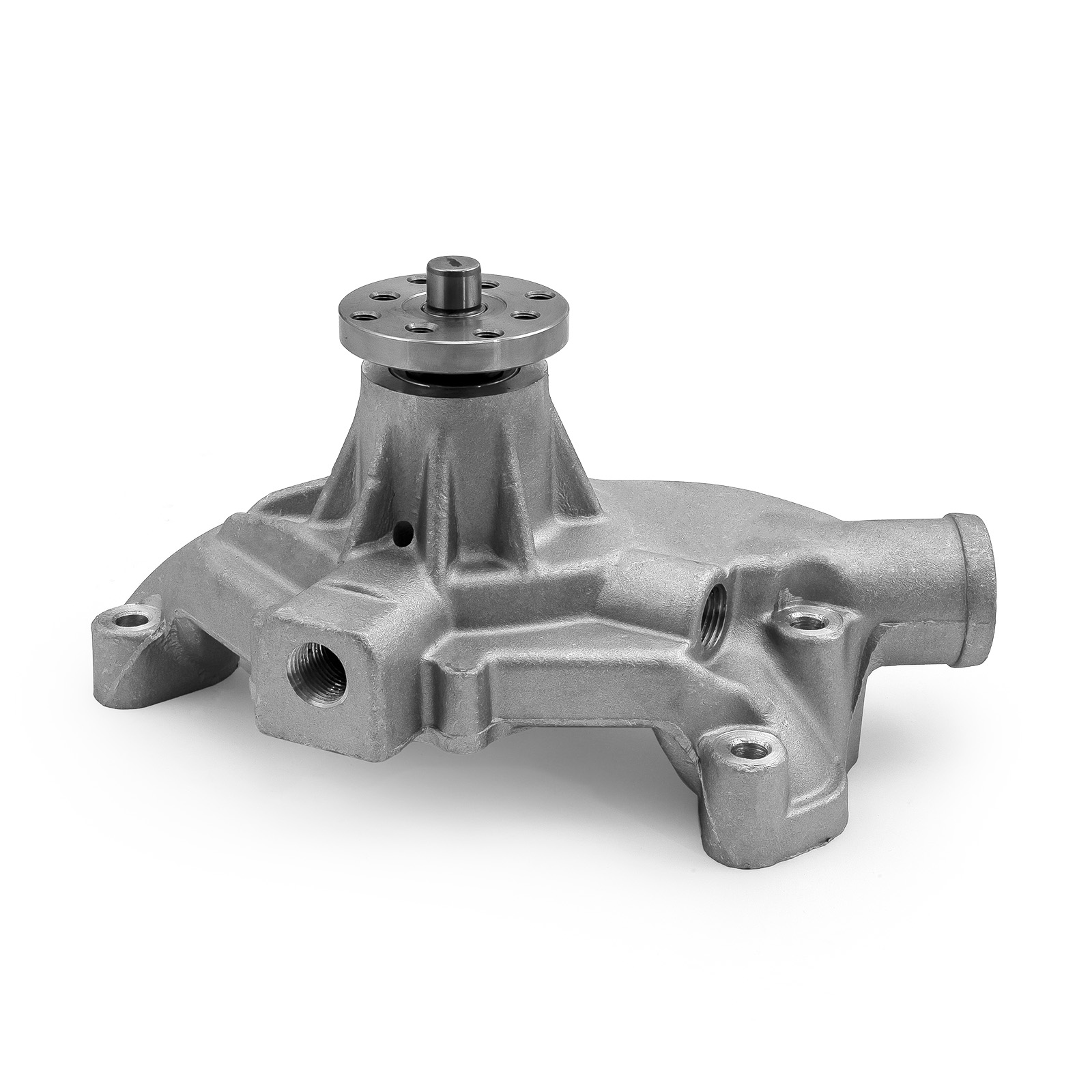 Speedmaster® PCE195.1083.05 Chevy SBC 350 High Volume Aluminum Assembled Short Water Pump with Heater Port [Satin]