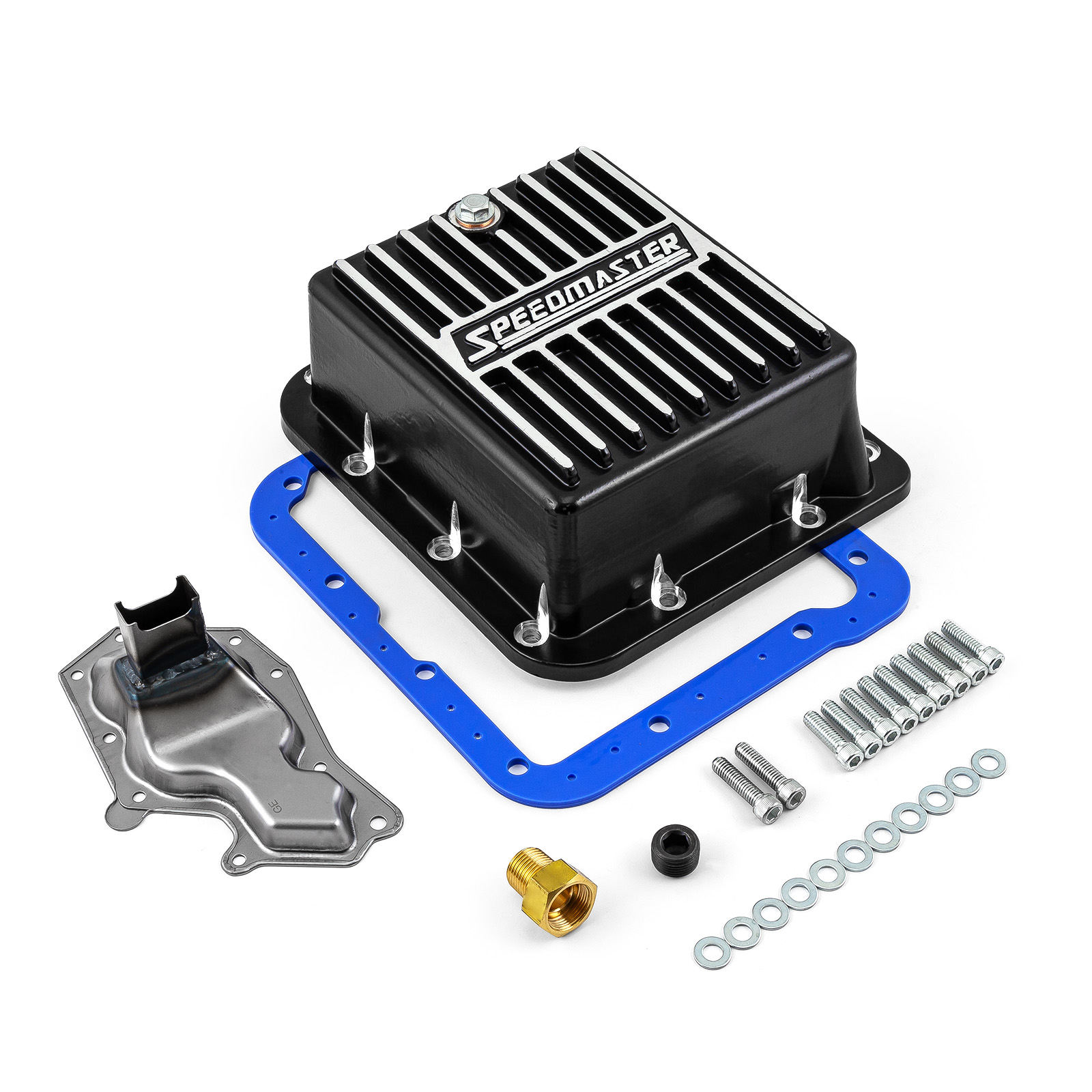 Speedmaster® PCE221.1022 Ford C4 High Volume Transmission Oil Pan Cast Aluminum Finned Black [2qt]