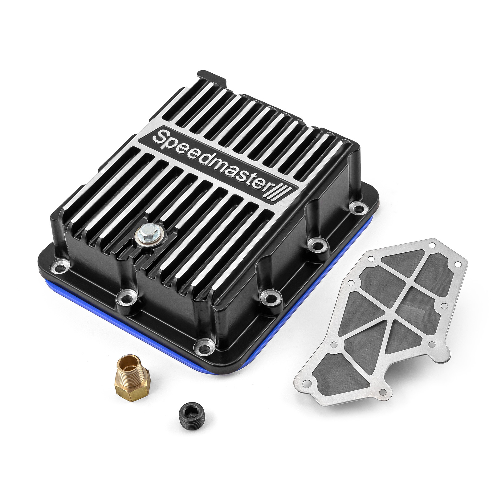 Speedmaster® PCE221.1022.02 Ford C4 High Volume Transmission Oil Pan Cast Aluminum Finned Black [1.750qt]