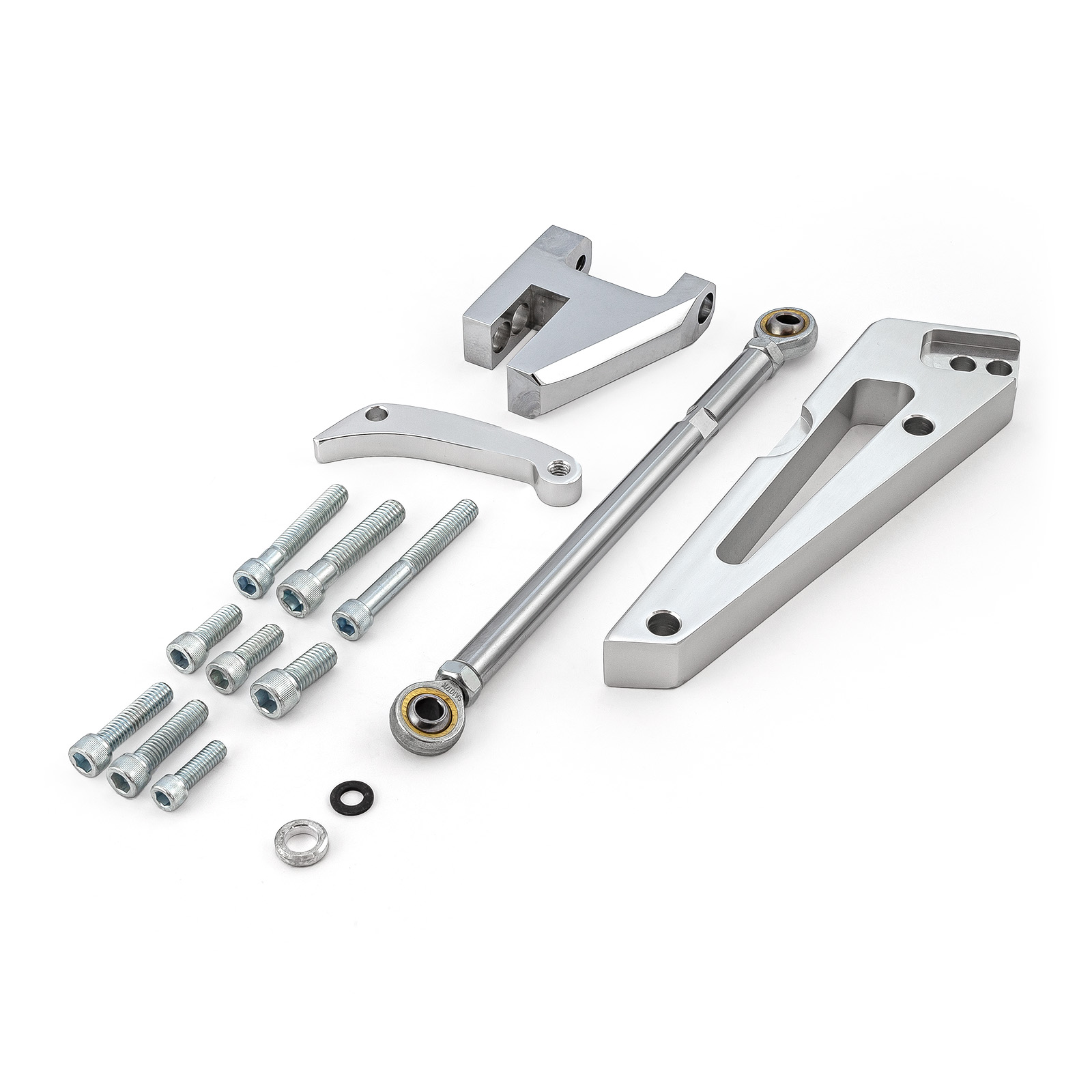 Chevy BBC 454 Short Water Pump SWP Aluminum Alternator Bracket Kit Polished