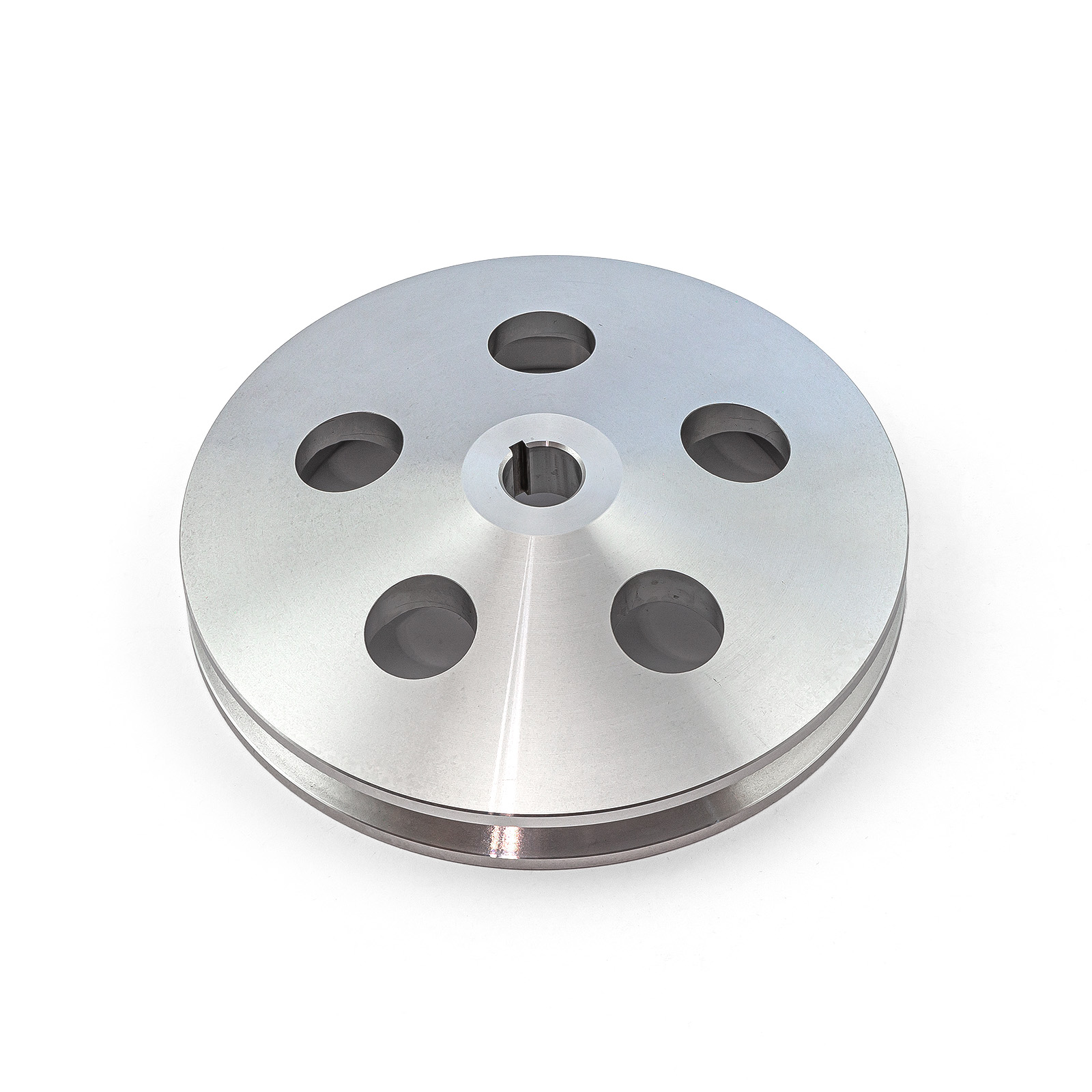Chevy Gm Aluminum 1 V Groove Power Steering Pulley Satin (1/8" Keway)