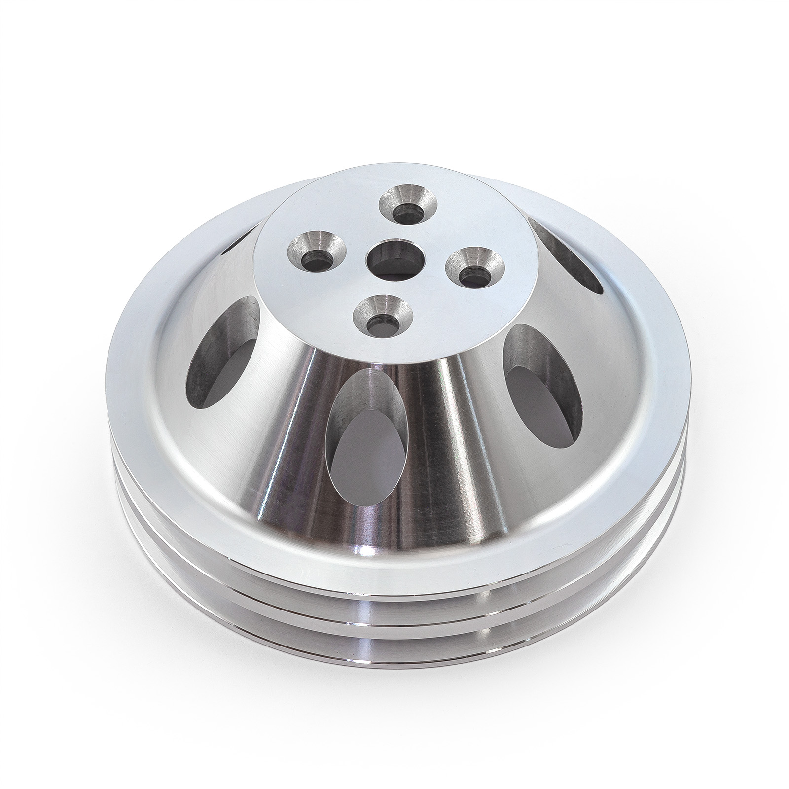Chevy SBC 350 Billet Aluminum Short Water Pump Swp 2 Groove Water Pump Pulley
