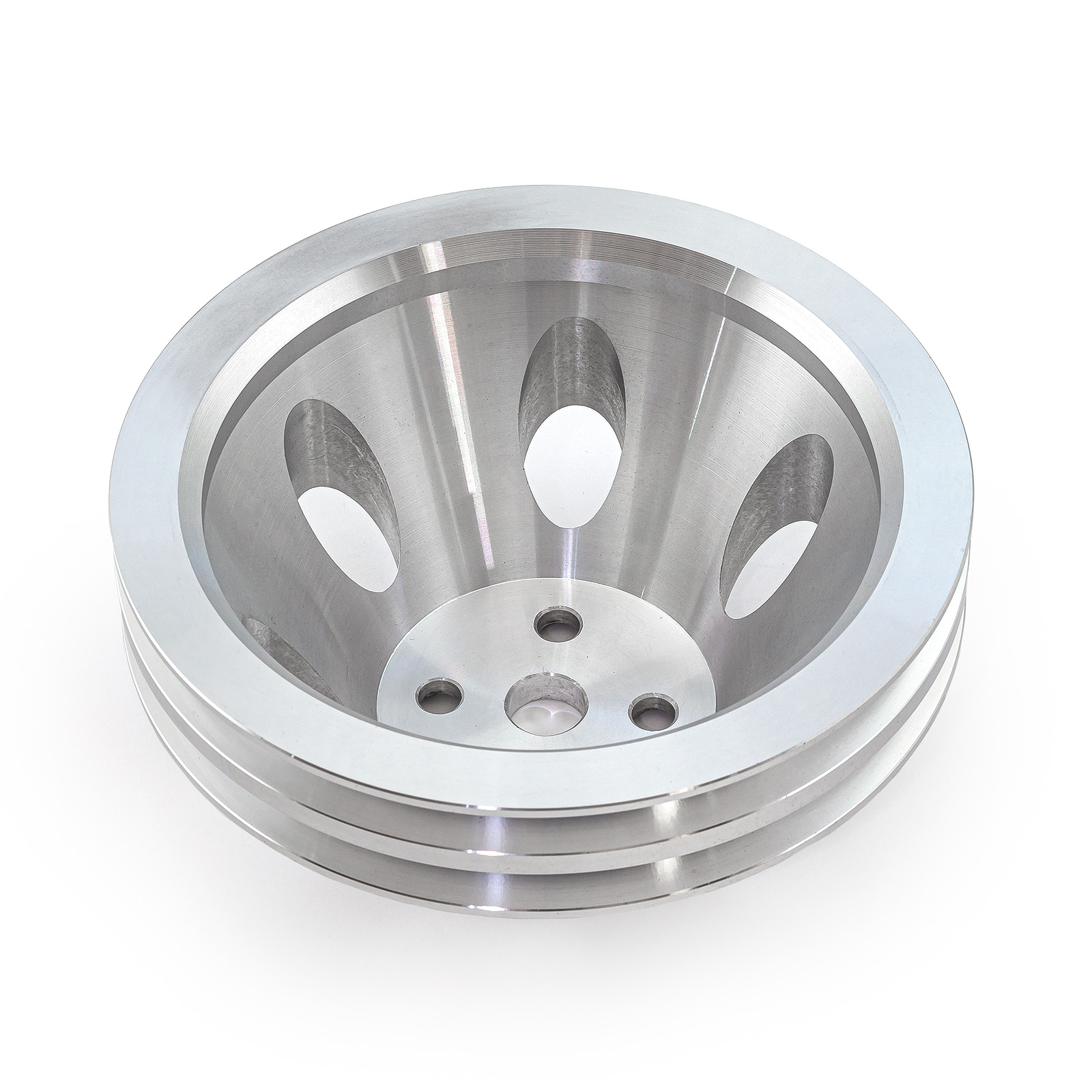 Speedmaster® PCE246.1004 Chevy SBC 350 Billet Aluminum Short Water Pump Swp 2 Groove Water Pump Pulley