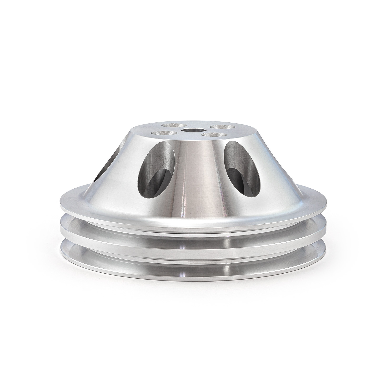 Speedmaster® PCE246.1004 Chevy SBC 350 Billet Aluminum Short Water Pump Swp 2 Groove Water Pump Pulley