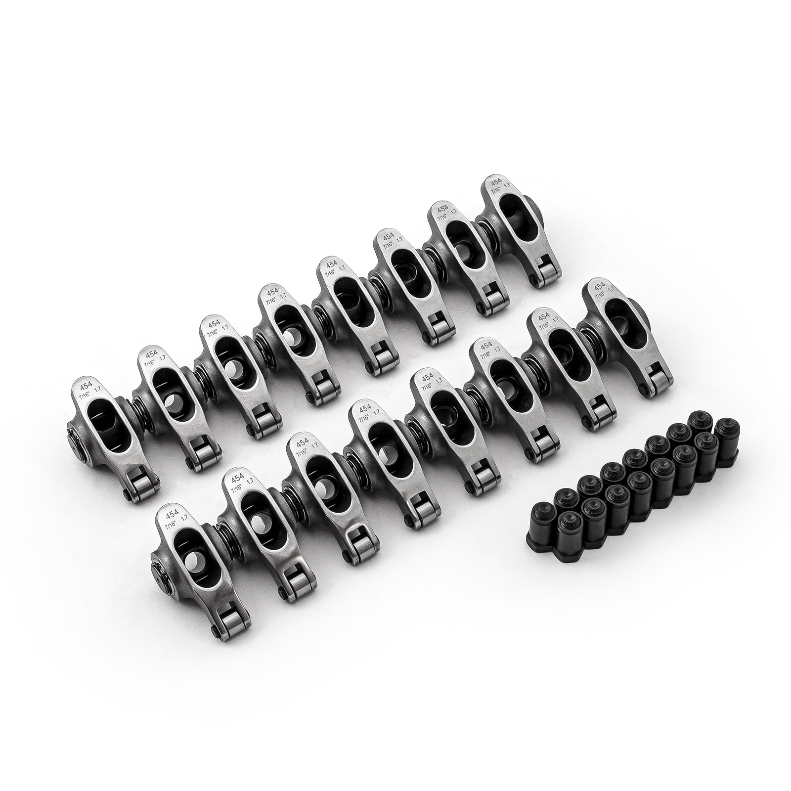 Chevy BBC 454 1.7 Ratio 7/16" Stainless Steel Roller Rocker Arms Set
