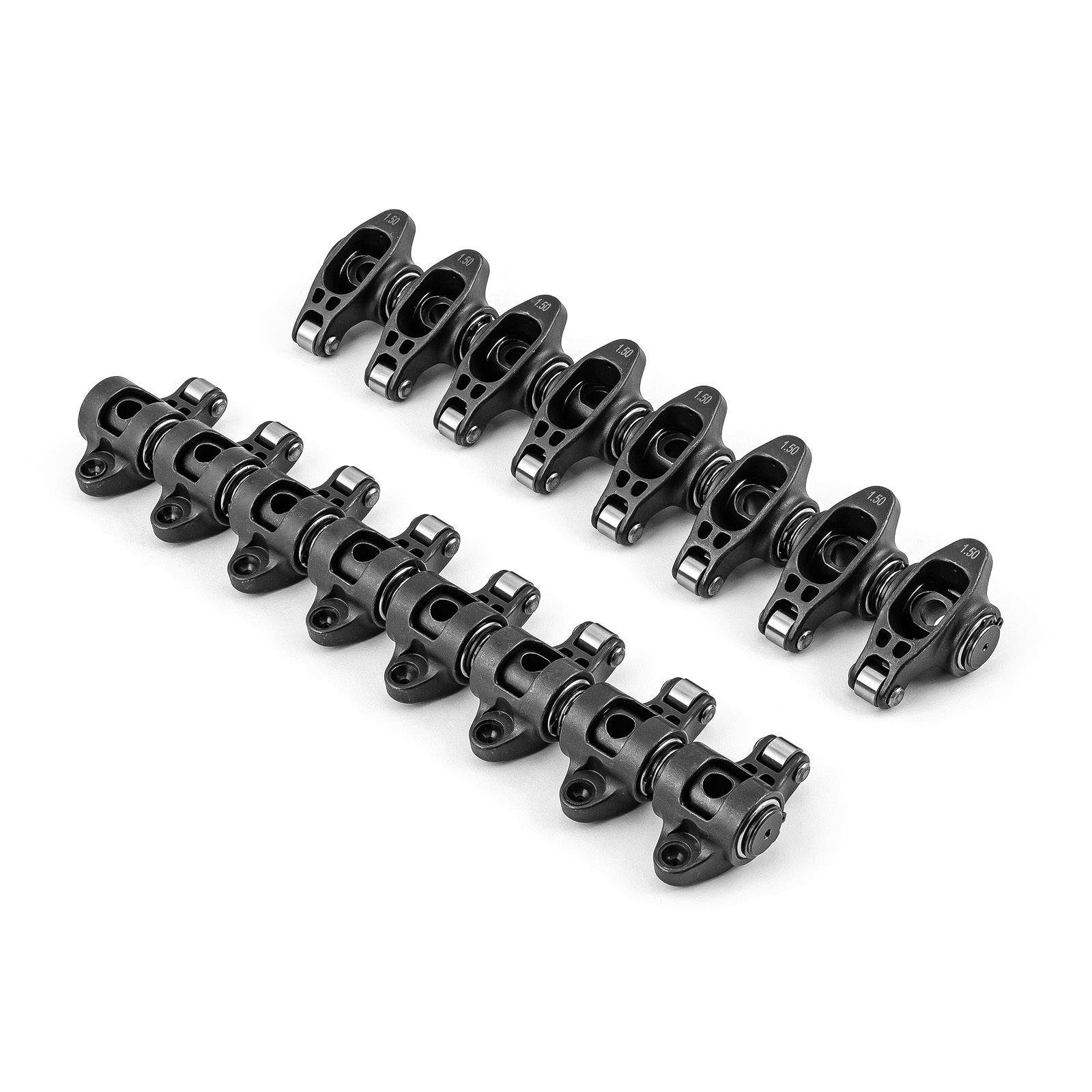 Speedmaster® PCE261.1160 Chevy SBC 350 1.5 Ratio 3/8" Ultra Black Chromoly Roller Rocker Arms Set