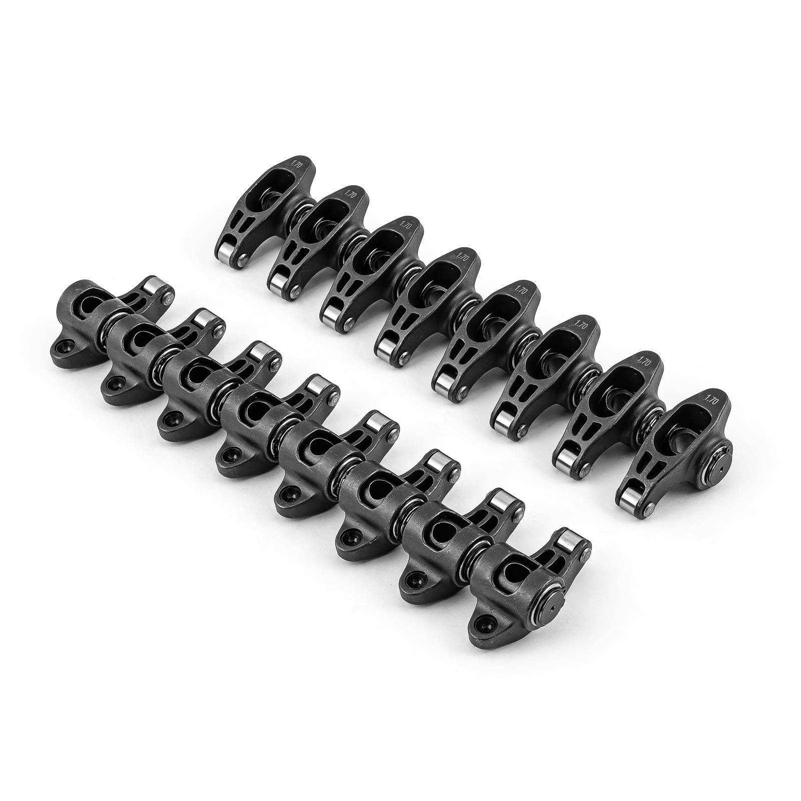 Speedmaster® PCE261.1164 Chevy BBC 454 1.7 Ratio 7/16" Ultra Black Chromoly Roller Rocker Arms Set