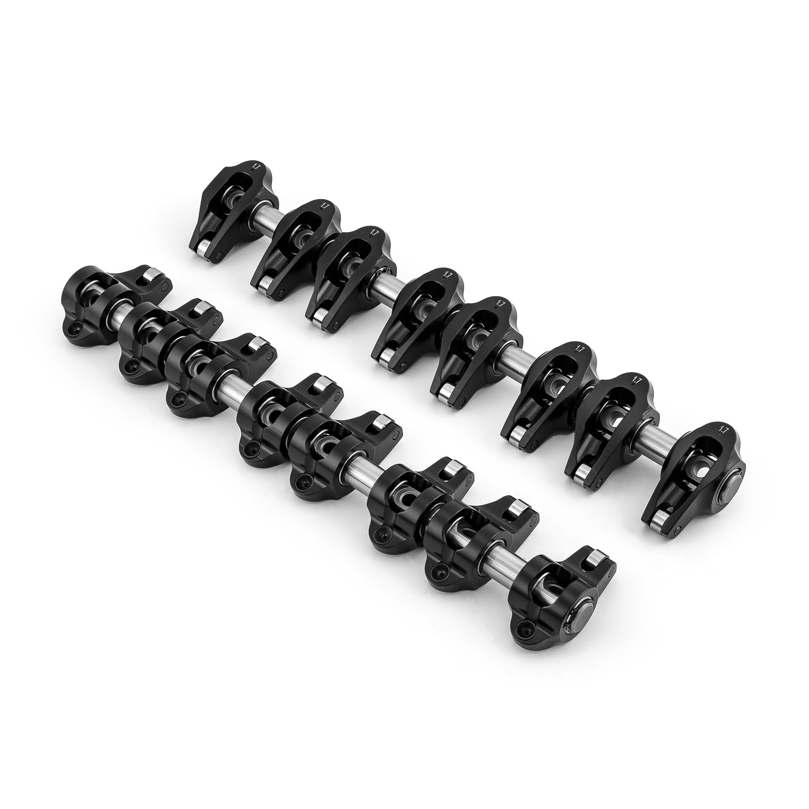 Speedmaster® PCE261.1253.02 Chevy LS3 1.7 Ratio Aluminum Pedestal Mount Roller Rocker Arm Set Black