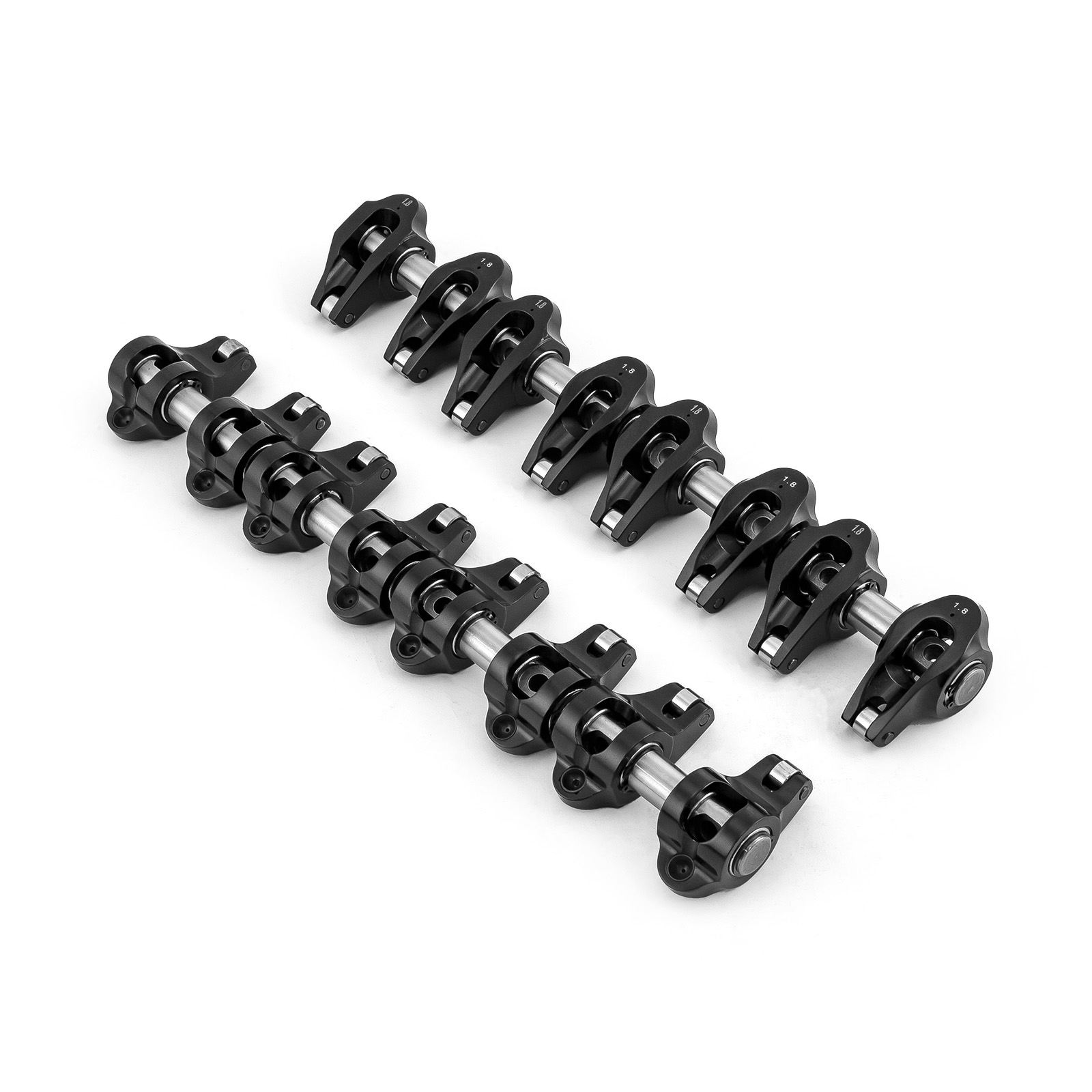 Speedmaster® PCE261.1254.02 Chevy LS3 1.8 Ratio Aluminum Pedestal Mount Roller Rocker Arm Set Black