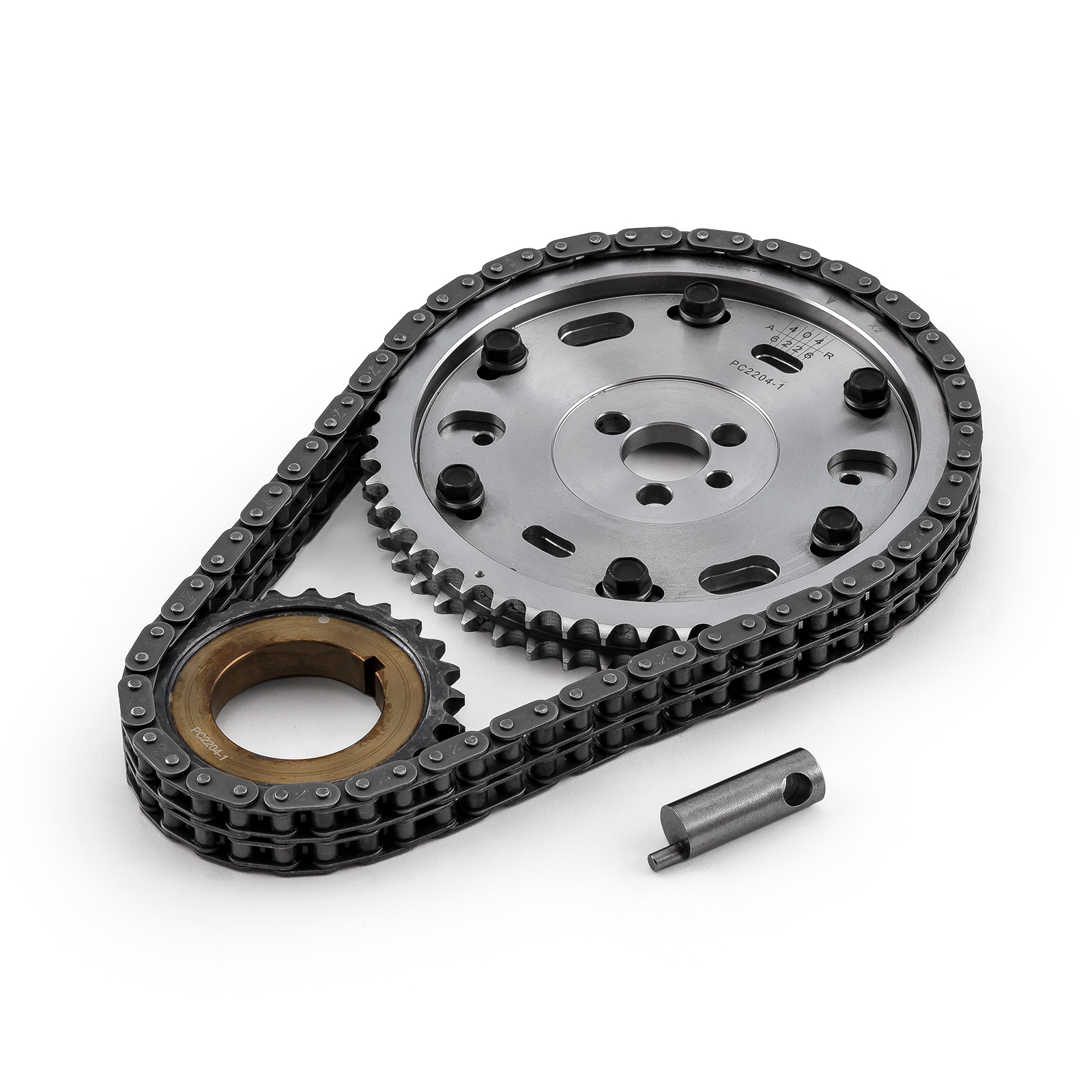 Speedmaster® PCE264.1020 Chevy BBC 454 Double Roller 2pc Adj Billet Steel Timing Chain Kit