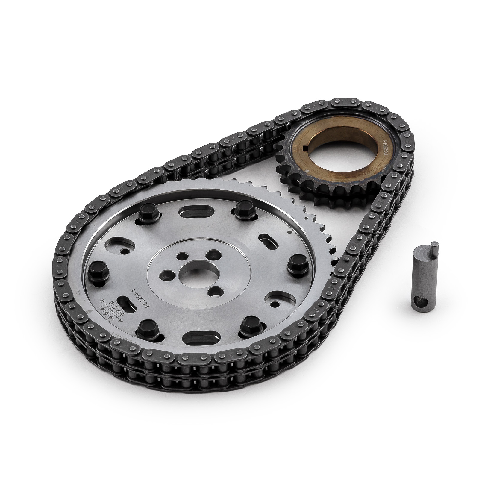 Speedmaster® PCE264.1020 Chevy BBC 454 Double Roller 2pc Adj Billet Steel Timing Chain Kit