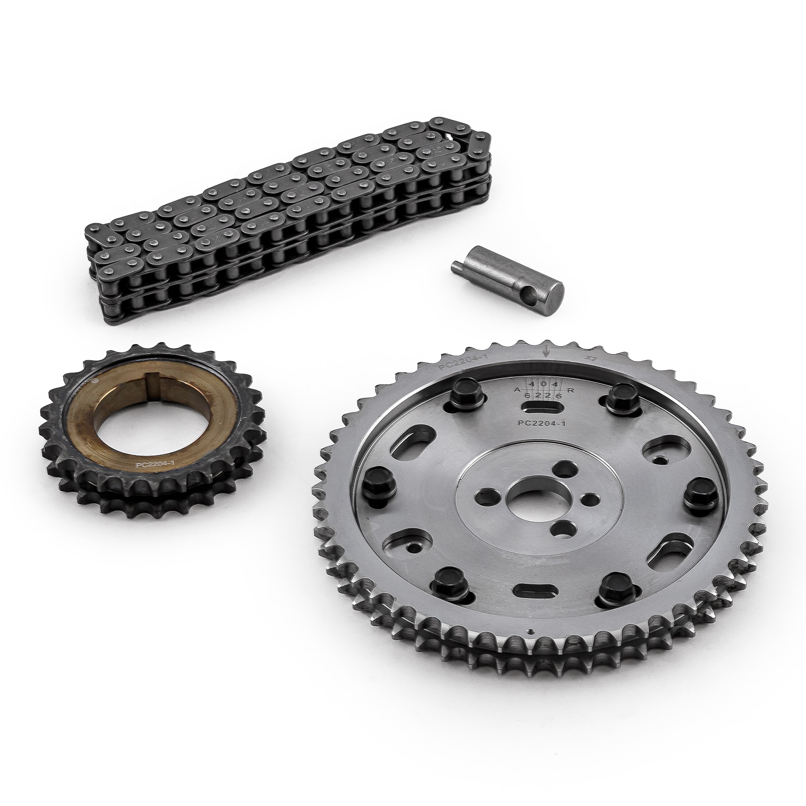 Speedmaster® PCE264.1020 Chevy BBC 454 Double Roller 2pc Adj Billet Steel Timing Chain Kit