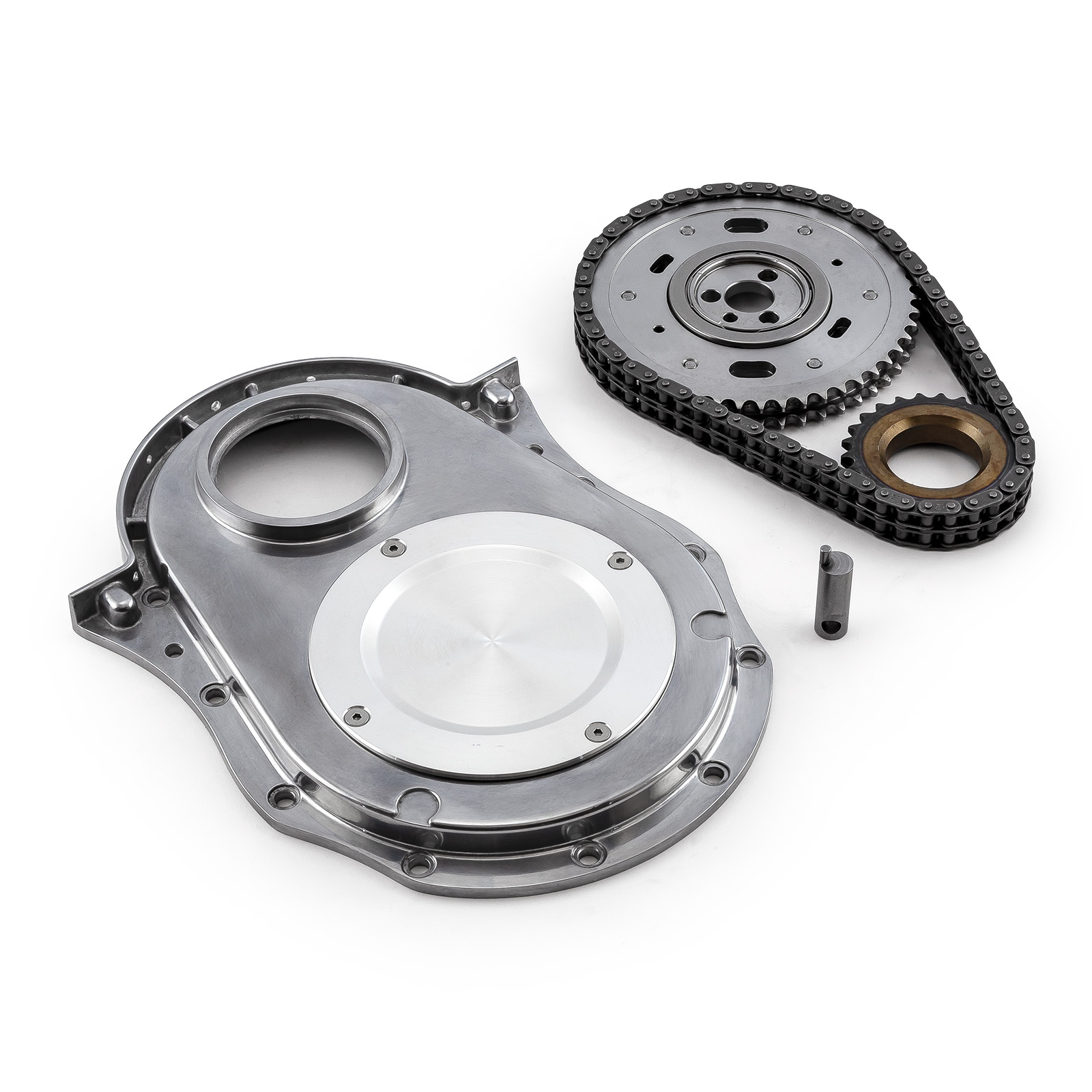 Speedmaster® PCE264.1021 Chevy BBC 454 Double Roller 2pc Adj Billet Steel Timing Chain & Cover Kit