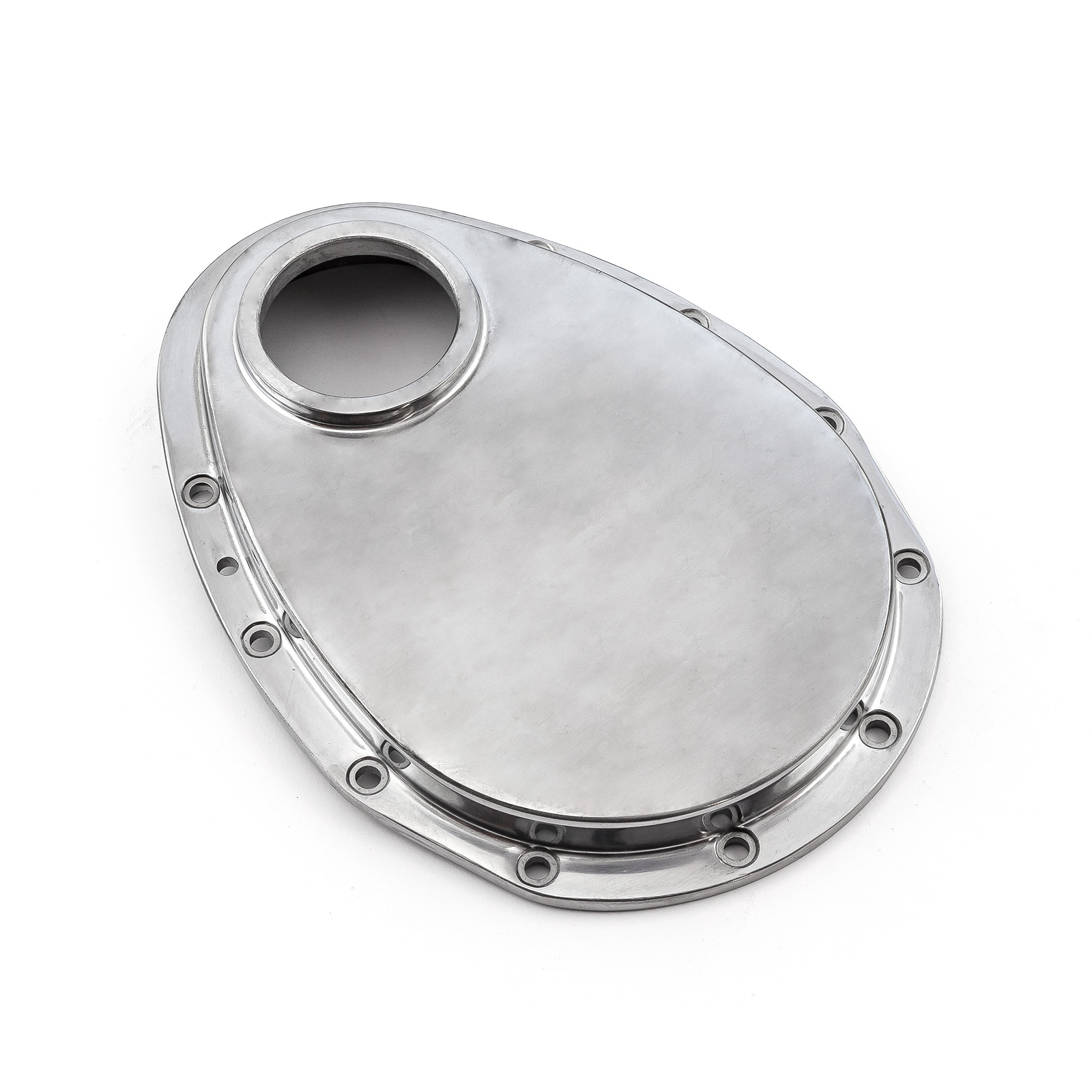 Speedmaster® PCE265.1013 Chevy SBC 350 Aluminum Timing Chain Cover Polished w/Gasket, Seal & Bolts