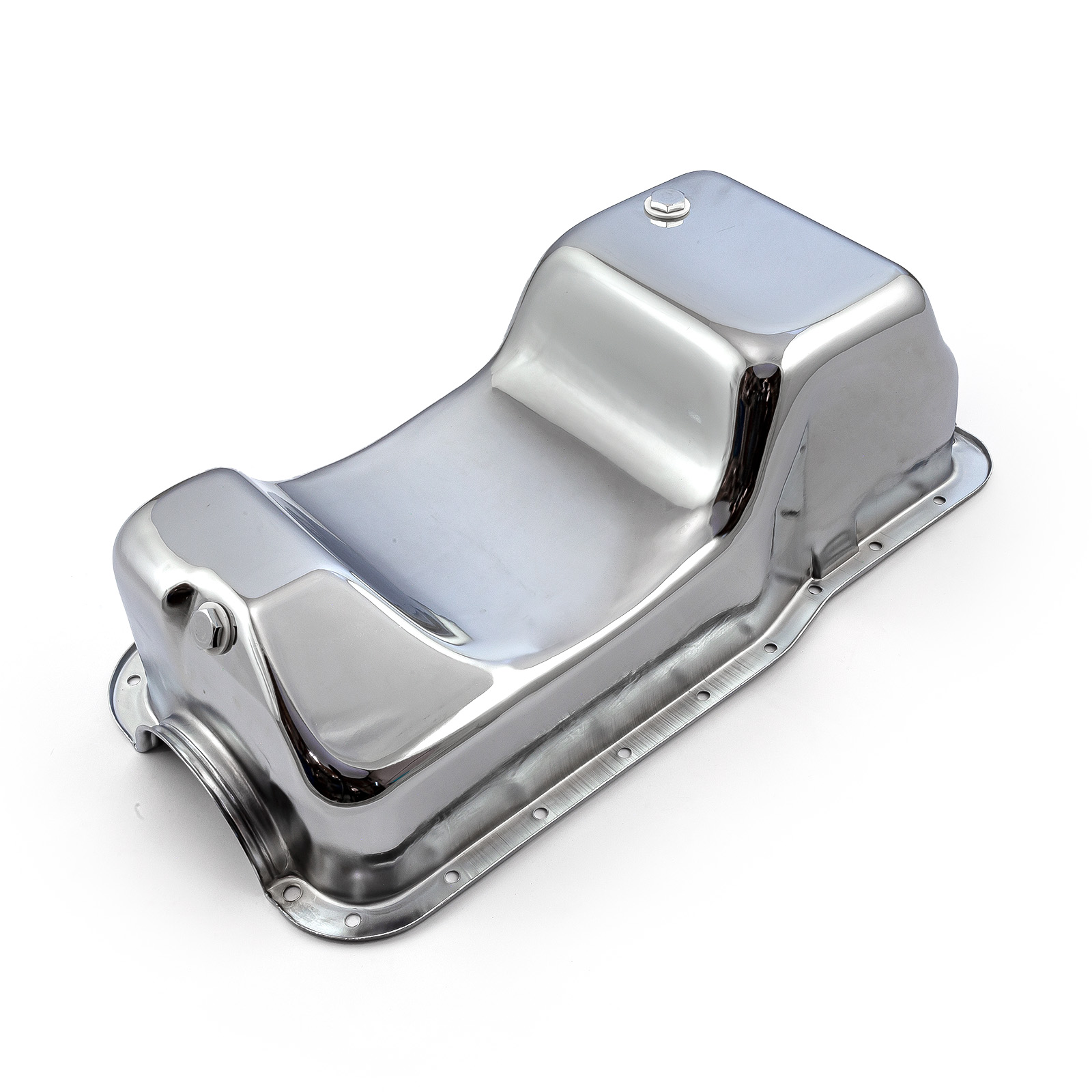 Ford SB 289 302 Windsor Fox Body Dual Sump Chrome Oil Pan