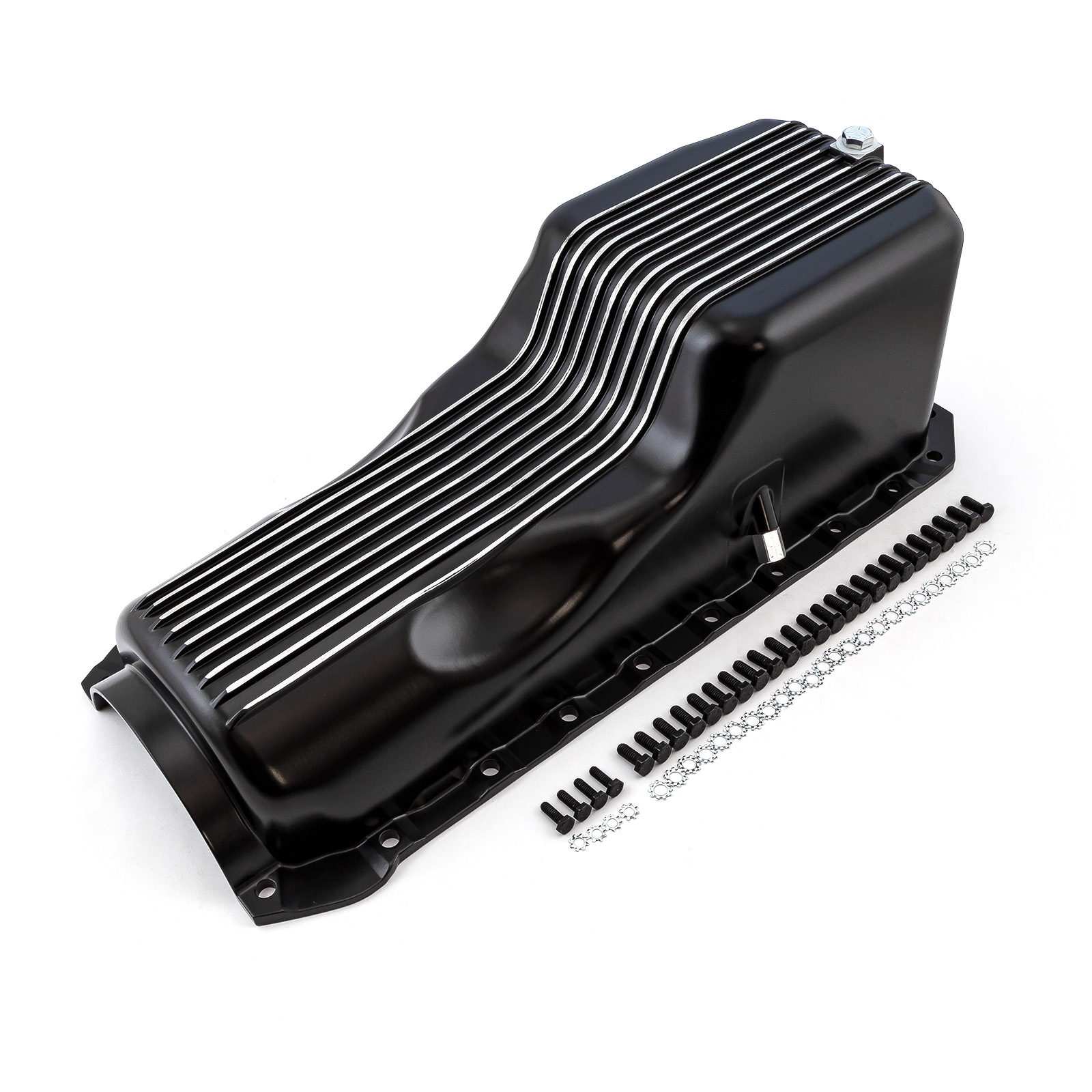 Speedmaster® PCE300.1090.02 Chevy BBC 454 2Pc Early Gen 4 1965 - 1990 Black Finned Aluminum Oil Pan