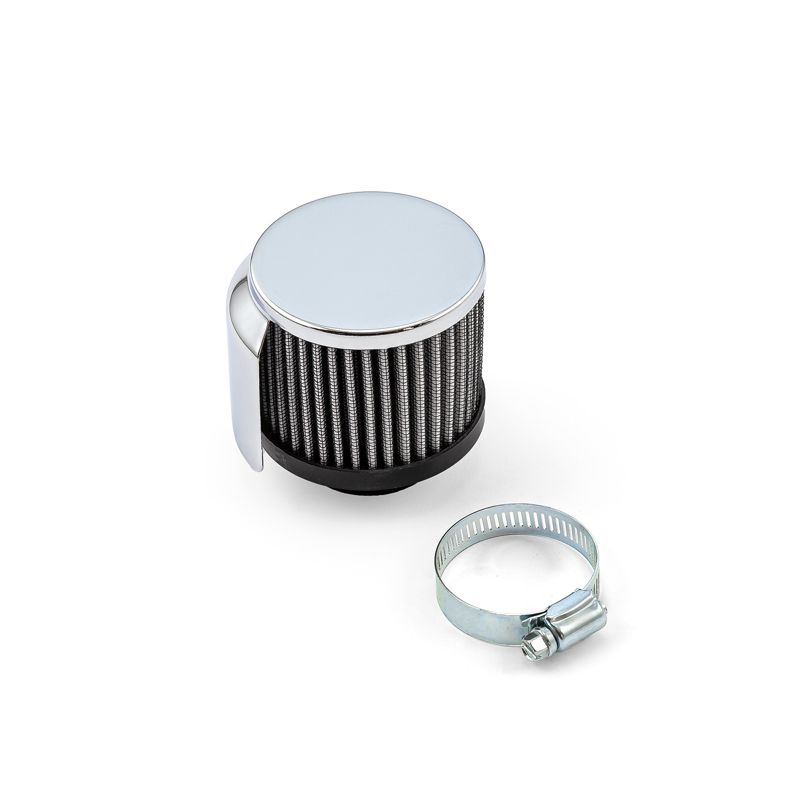 Speedmaster® PCE309.1004 Chrome Valve Cover Filter Breather - w/Hood (1 3/8" Clamp On)