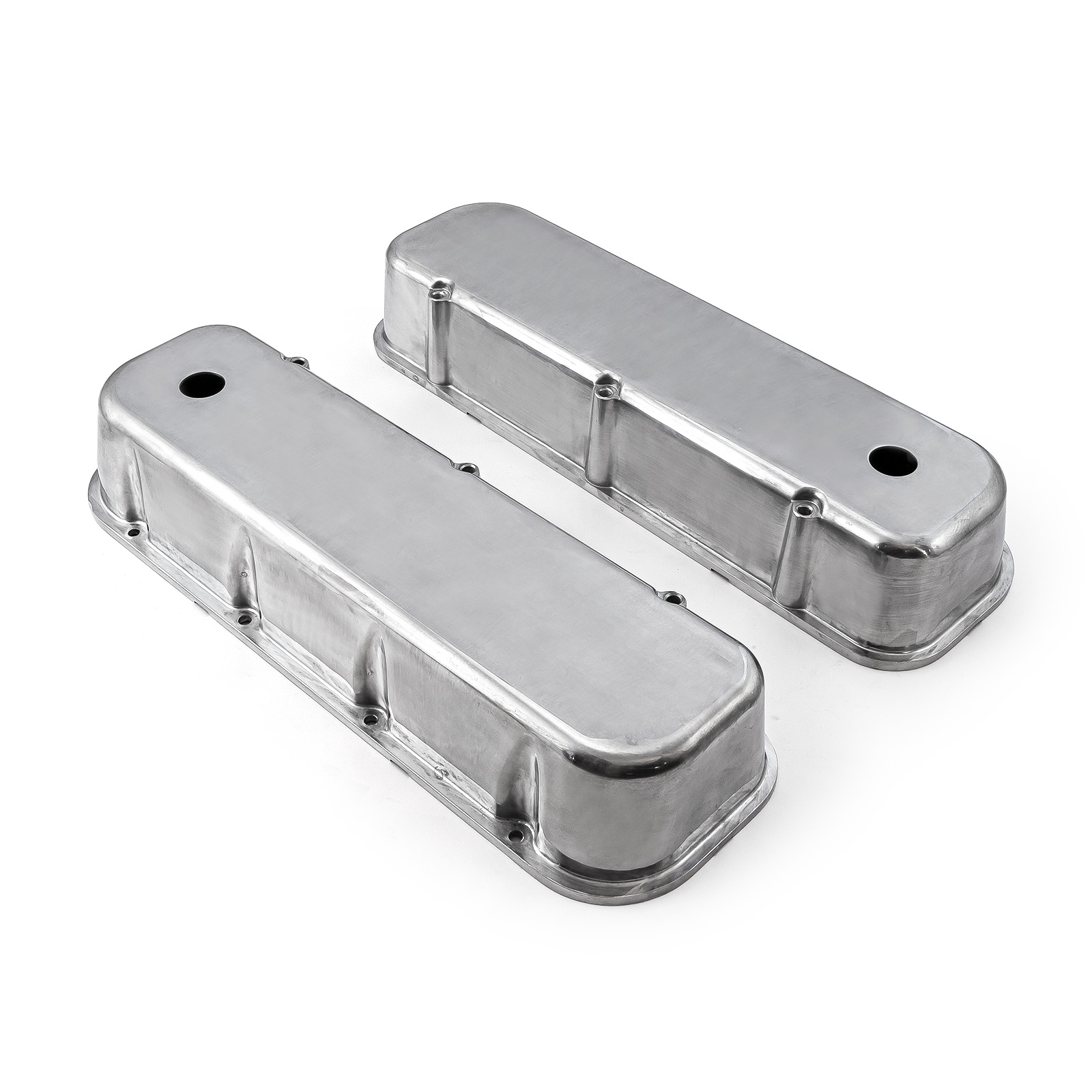 Speedmaster® PCE314.1028.01 Chevy BBC 454 Polished Aluminum Plain Valve Cover - Tall w/ Hole