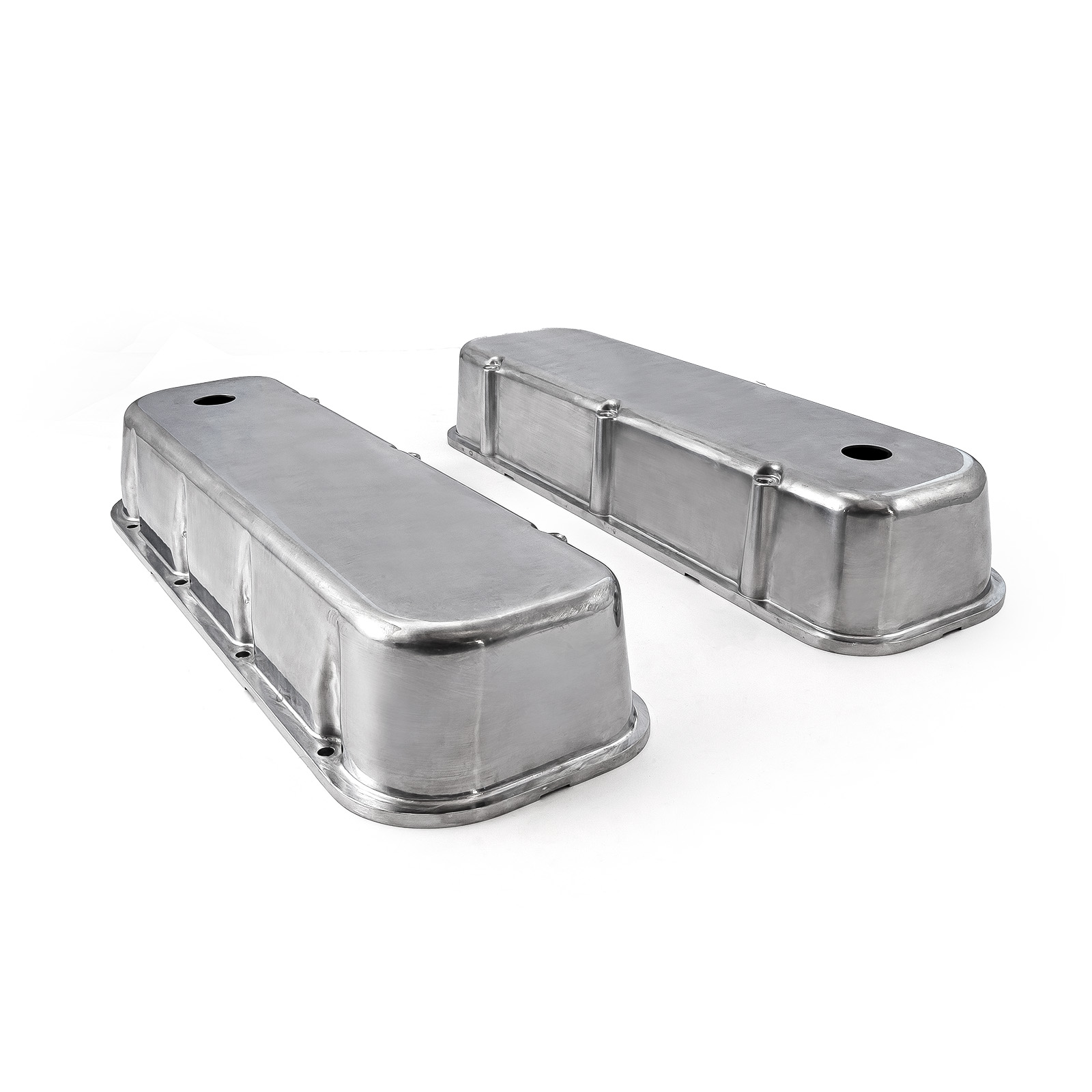 Speedmaster® PCE314.1028.01 Chevy BBC 454 Polished Aluminum Plain Valve Cover - Tall w/ Hole