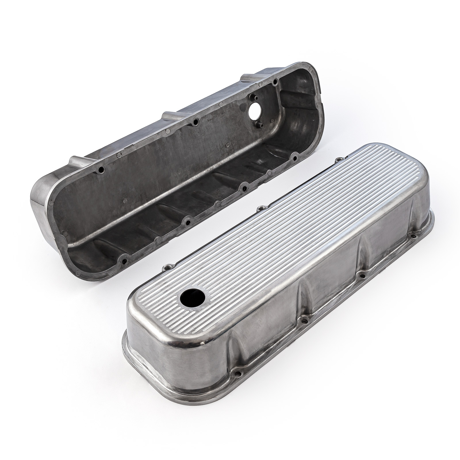 Speedmaster® PCE314.1028.07 Chevy BBC 454 Polished Aluminum Ball Milled Valve Covers - Tall w/ Hole