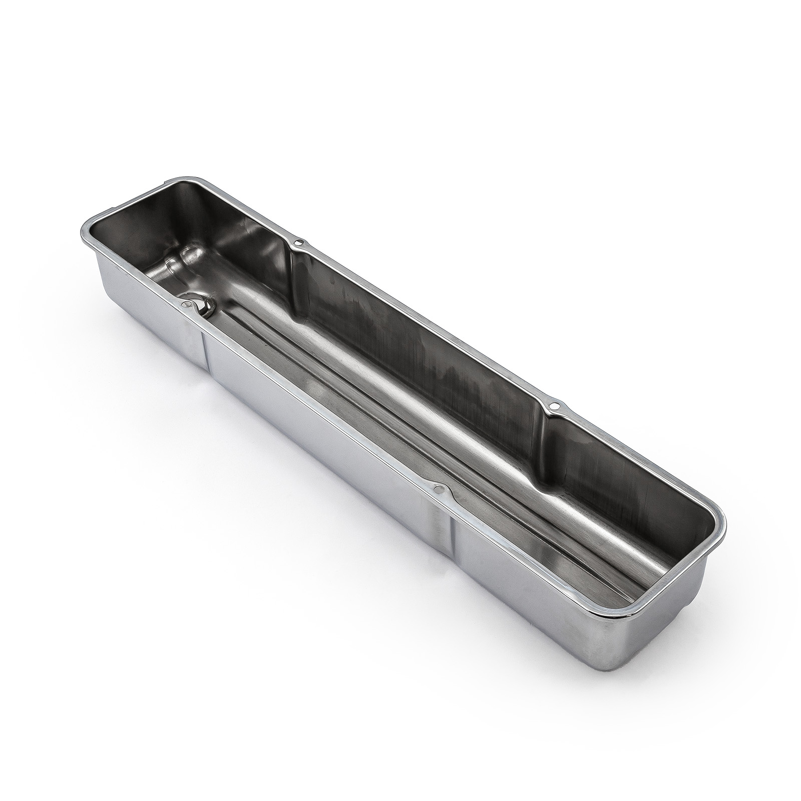 Speedmaster® PCE314.1034 Chevy 235 Inline 6 1950-62 Chrome Steel Valve Cover - 3 7/8" Tall w/ Hole